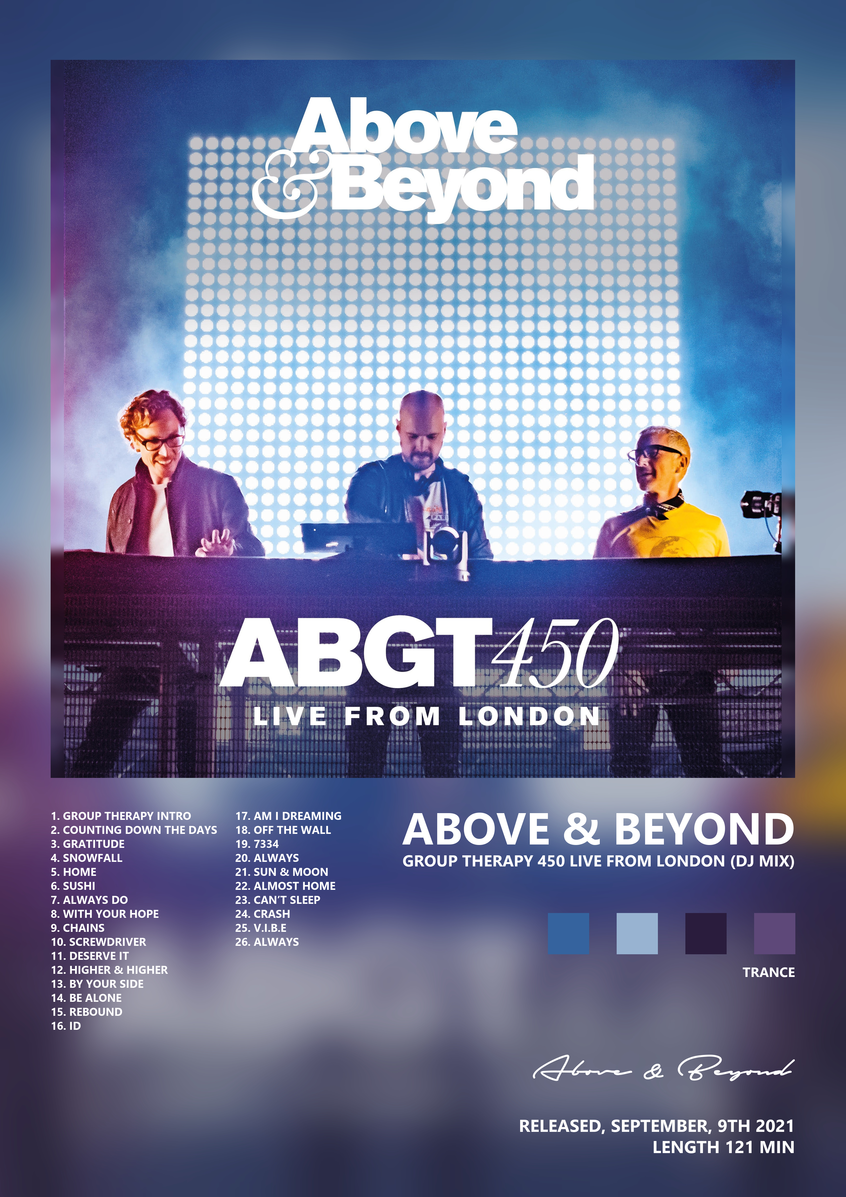 Music poster: Above Beyond - Group Therapy 450 Live from London DJ Mix