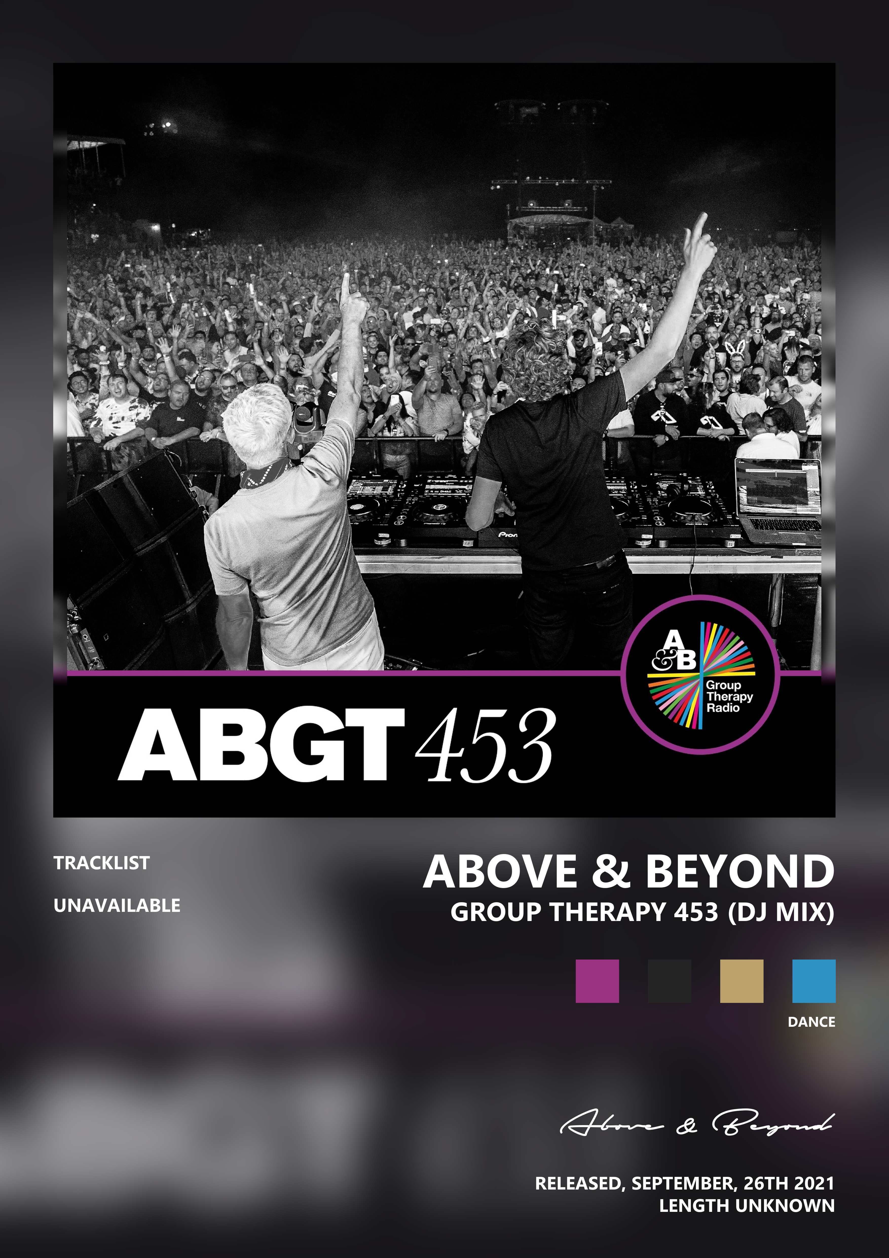 Music poster: Above Beyond - Group Therapy 453 DJ Mix