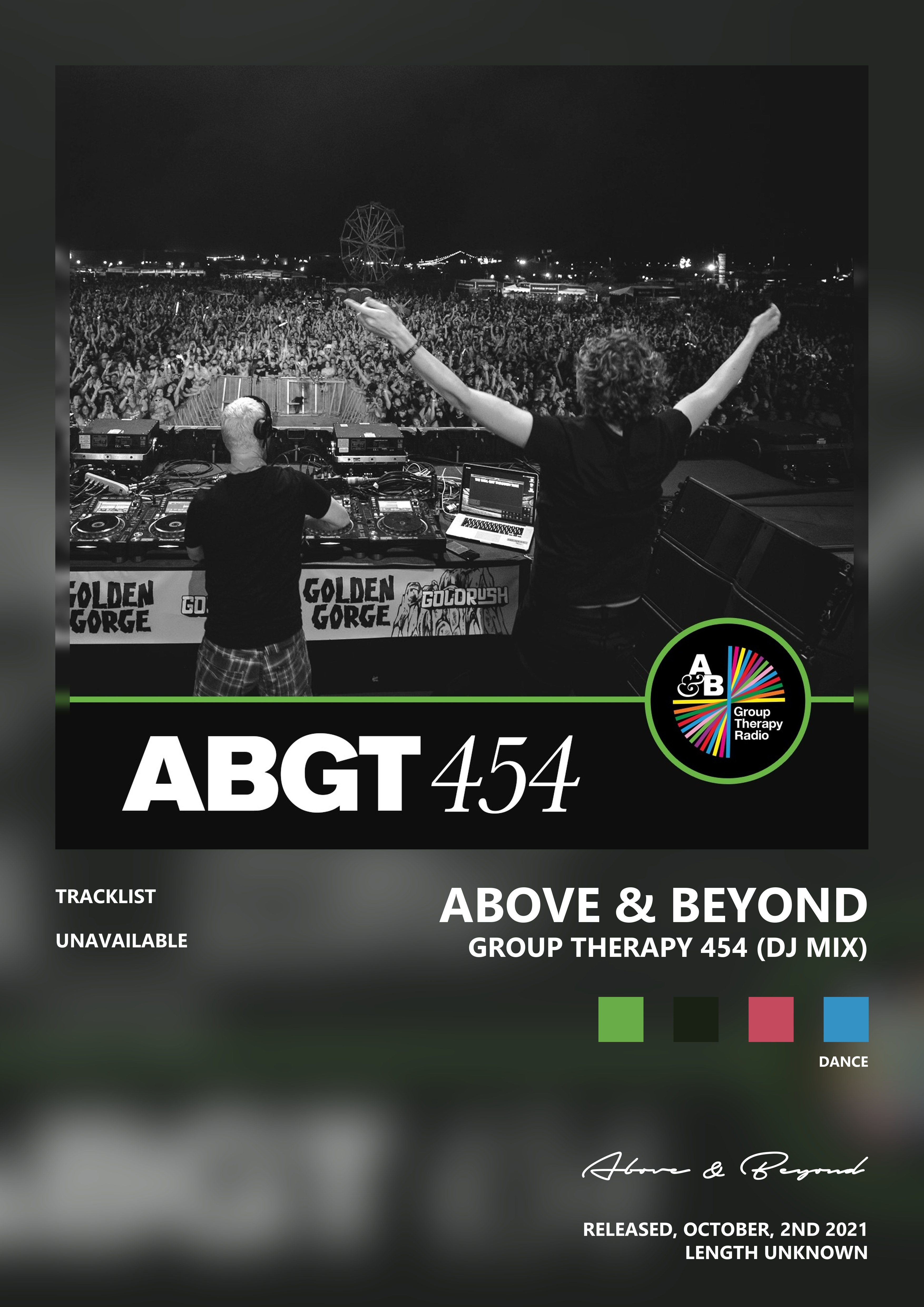 Music poster: Above Beyond - Group Therapy 454 DJ Mix