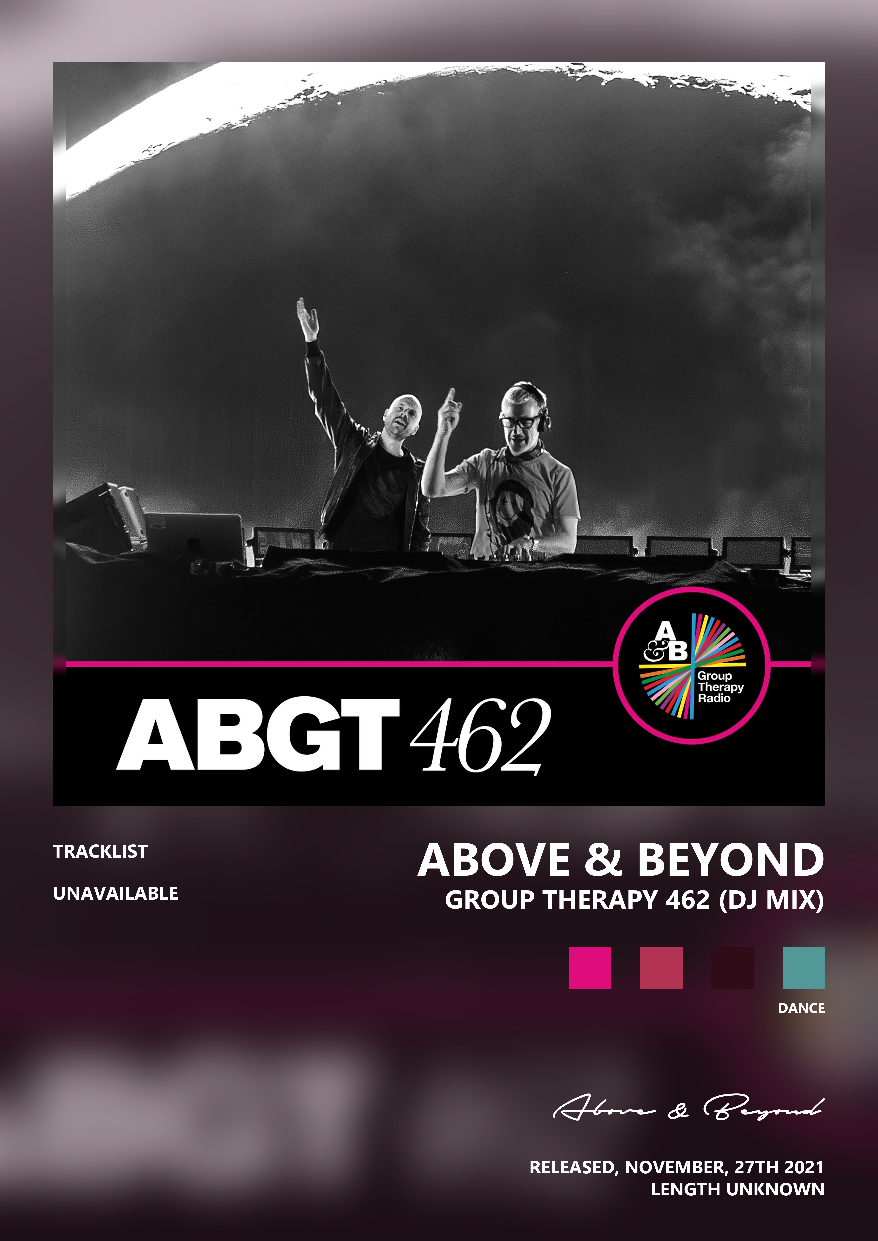 Music poster: Above Beyond - Group Therapy 462 DJ Mix