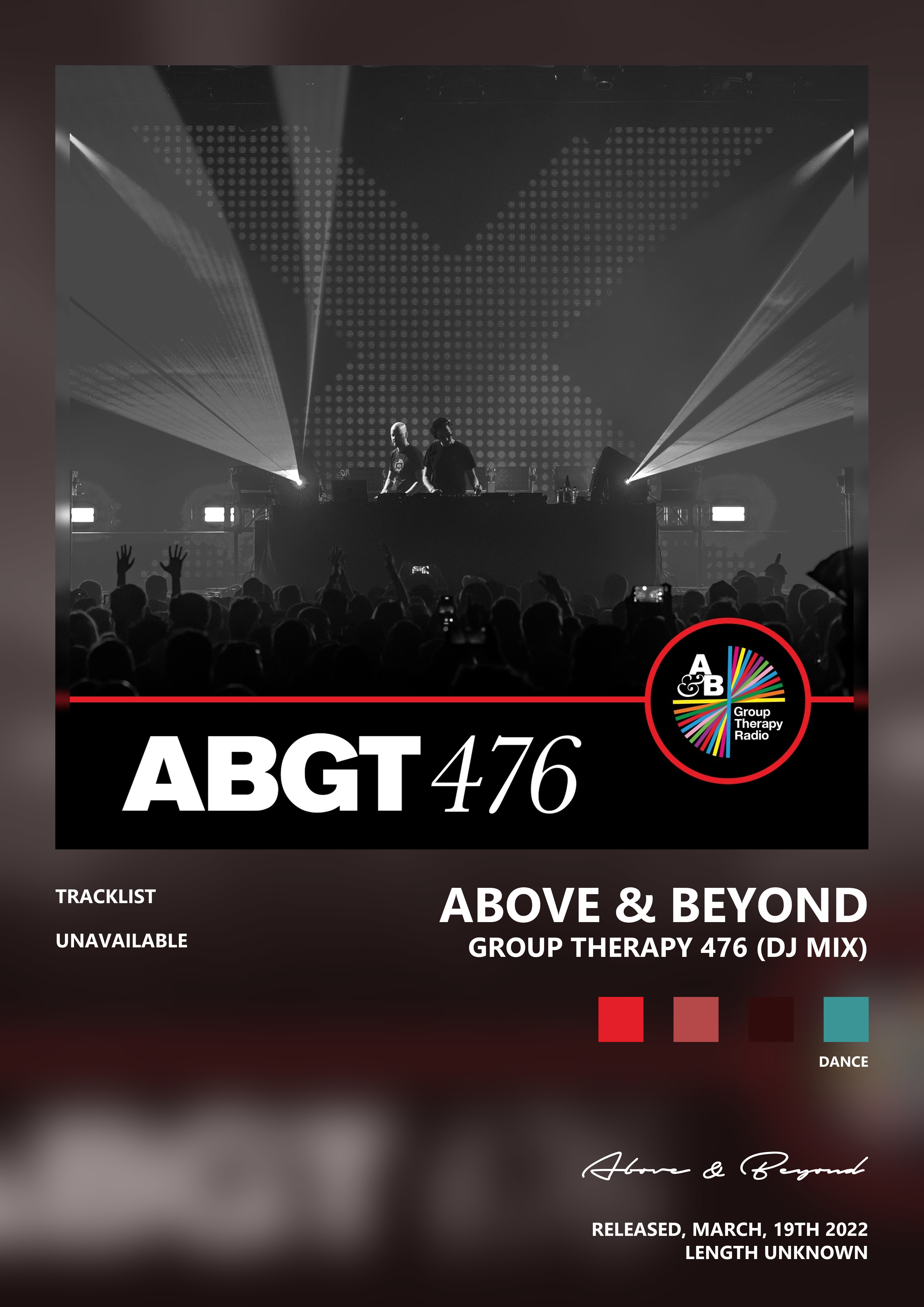 Music poster: Above Beyond - Group Therapy 476 DJ Mix