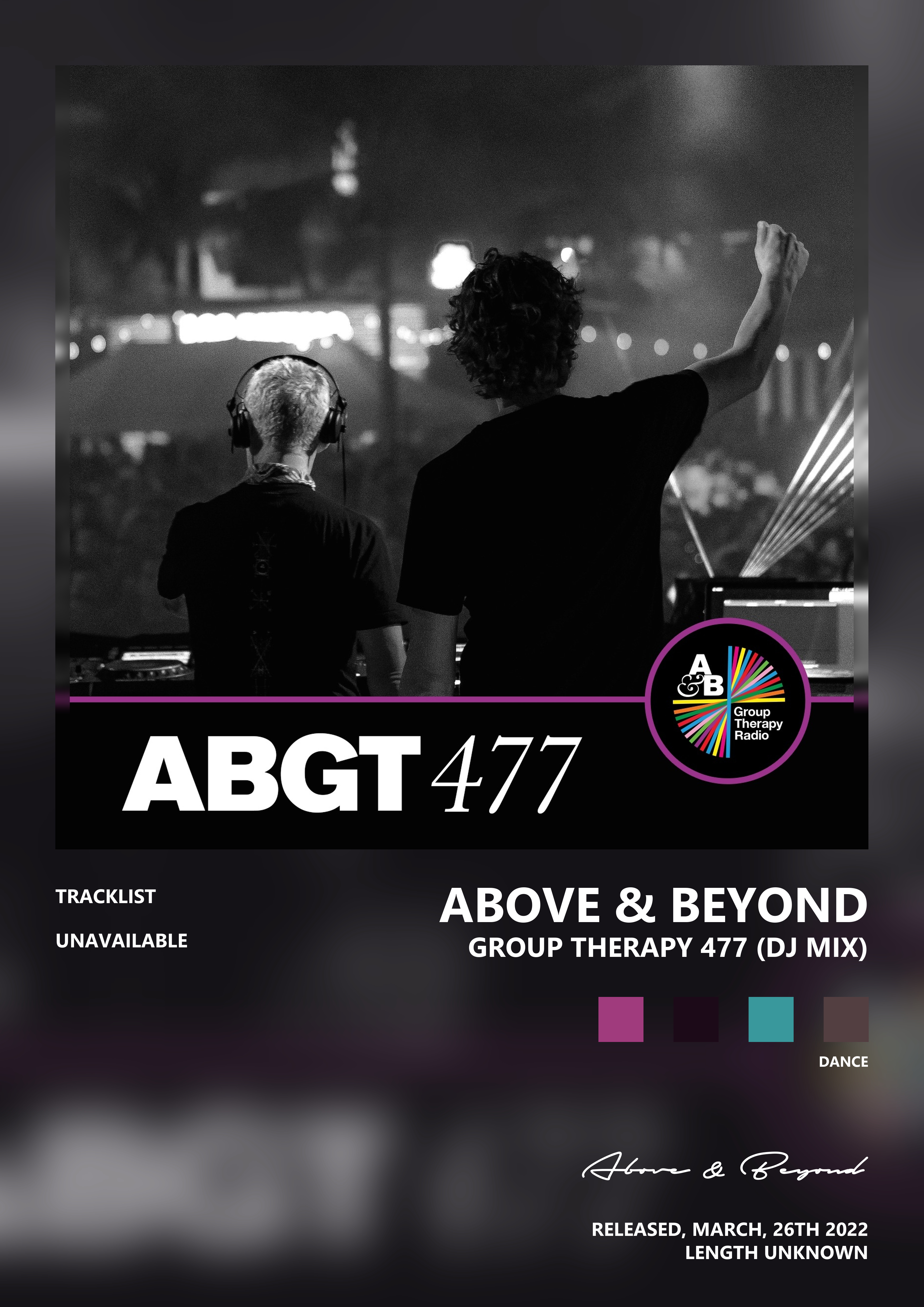 Music poster: Above Beyond - Group Therapy 477 DJ Mix
