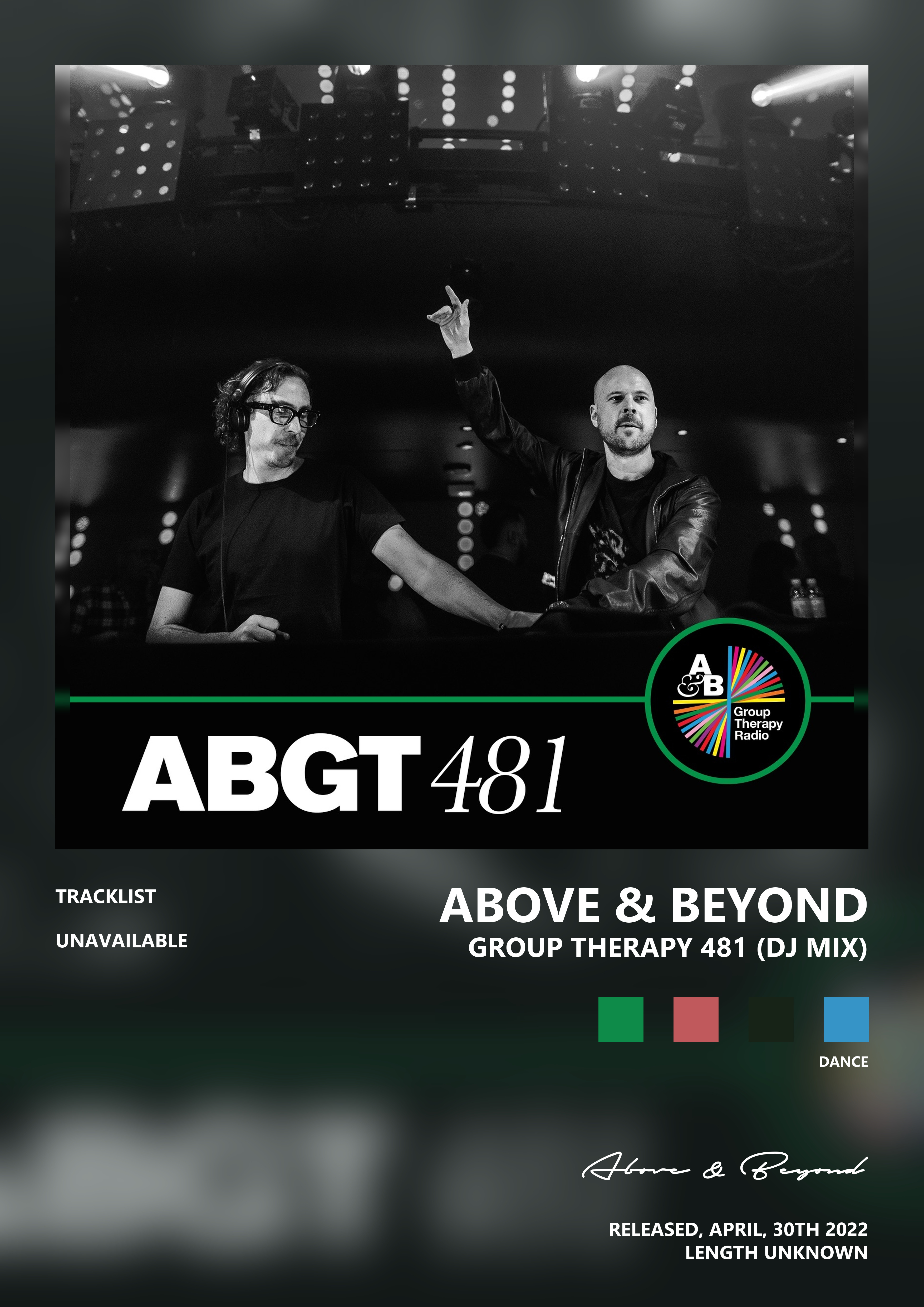Music poster: Above Beyond - Group Therapy 481 DJ Mix