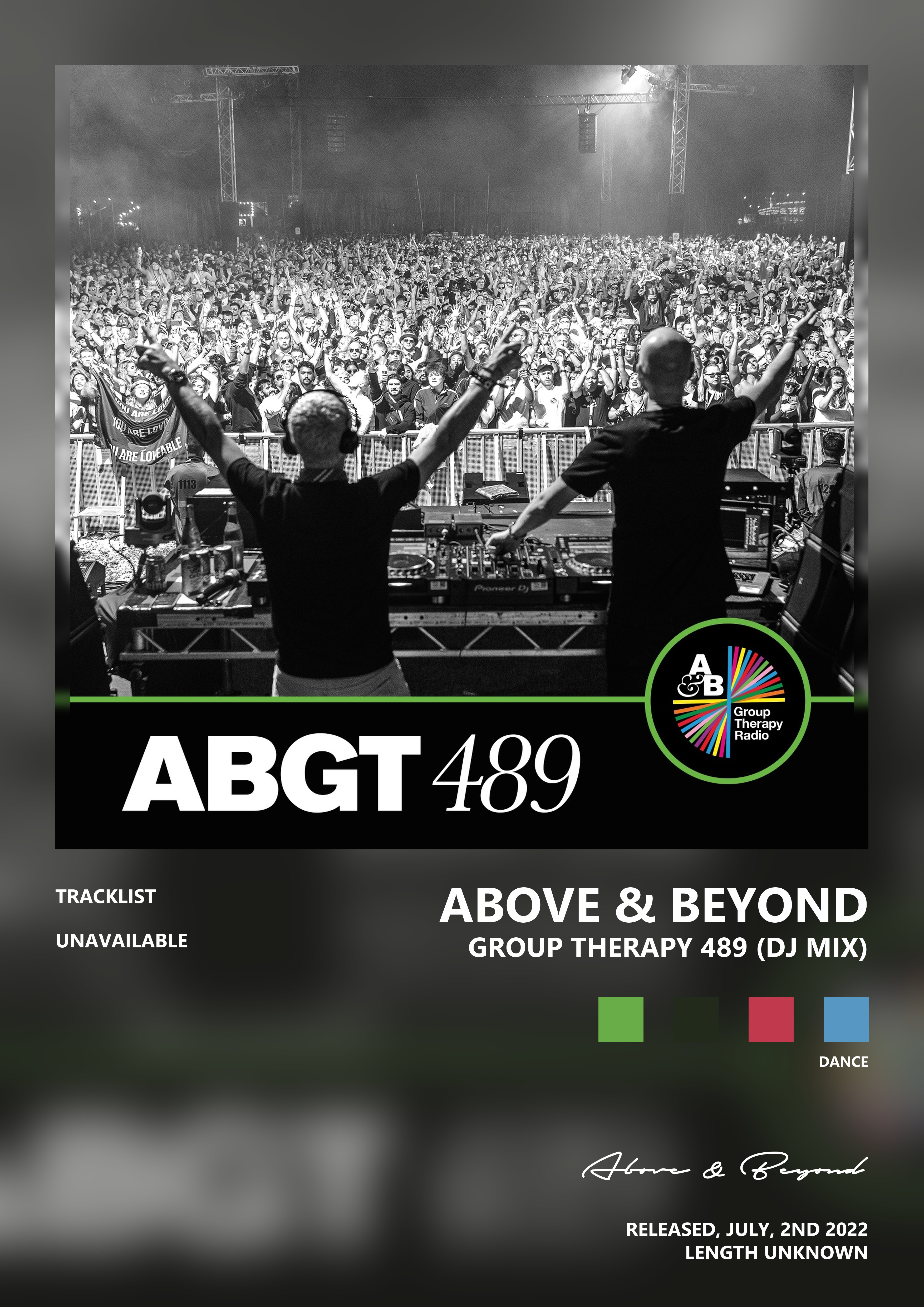 Music poster: Above Beyond - Group Therapy 489 DJ Mix