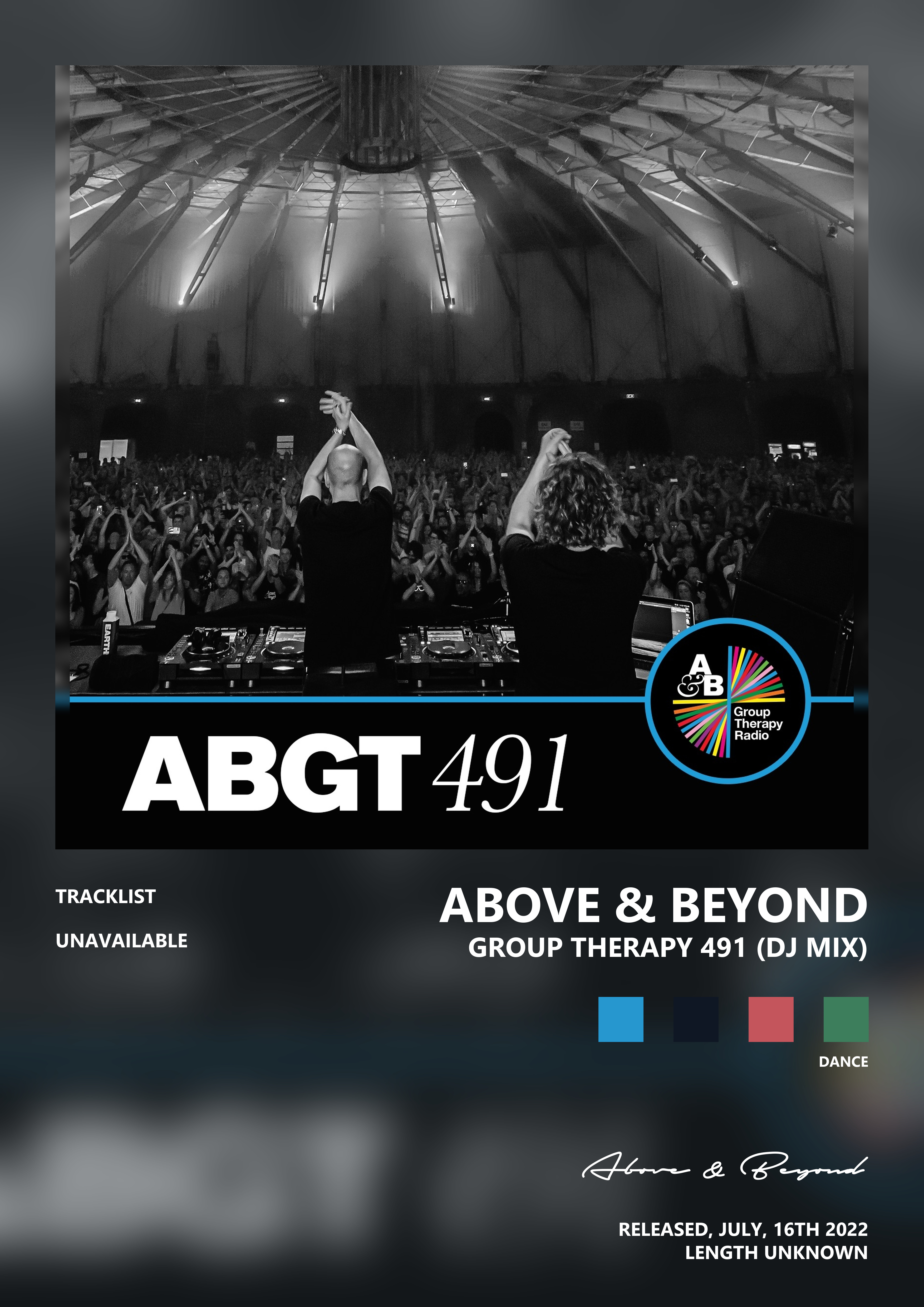 Music poster: Above Beyond - Group Therapy 491 DJ Mix