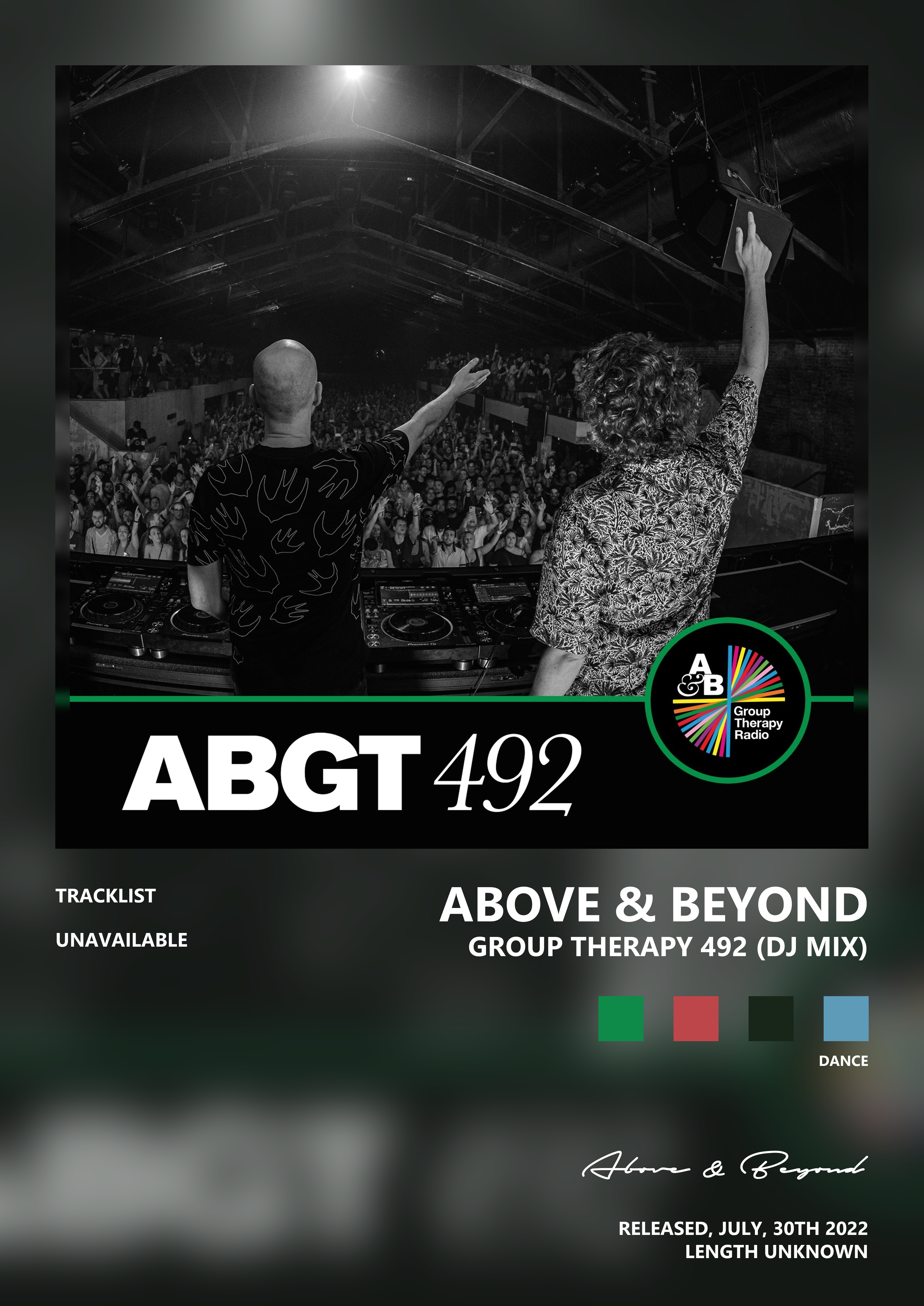 Music poster: Above Beyond - Group Therapy 492 DJ Mix