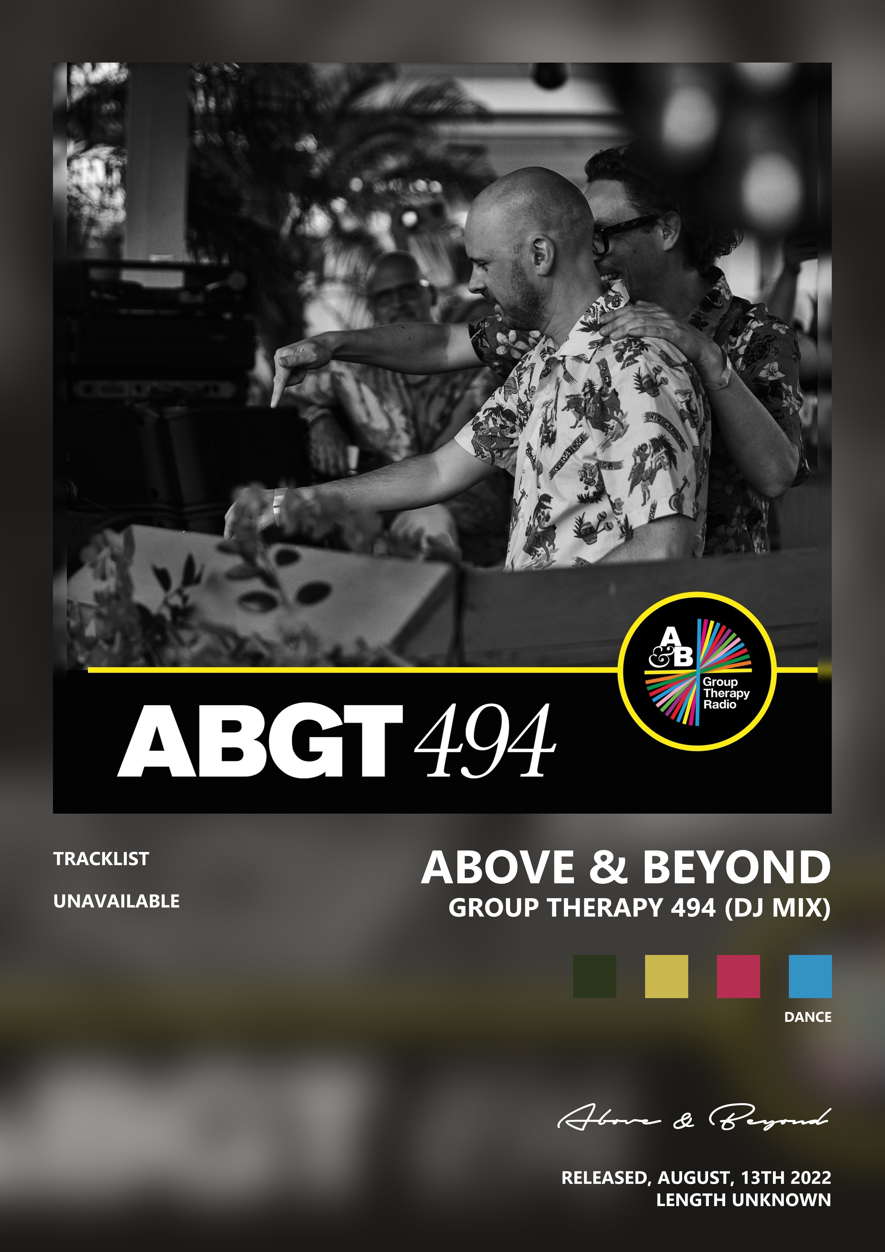 Music poster: Above Beyond - Group Therapy 494 DJ Mix
