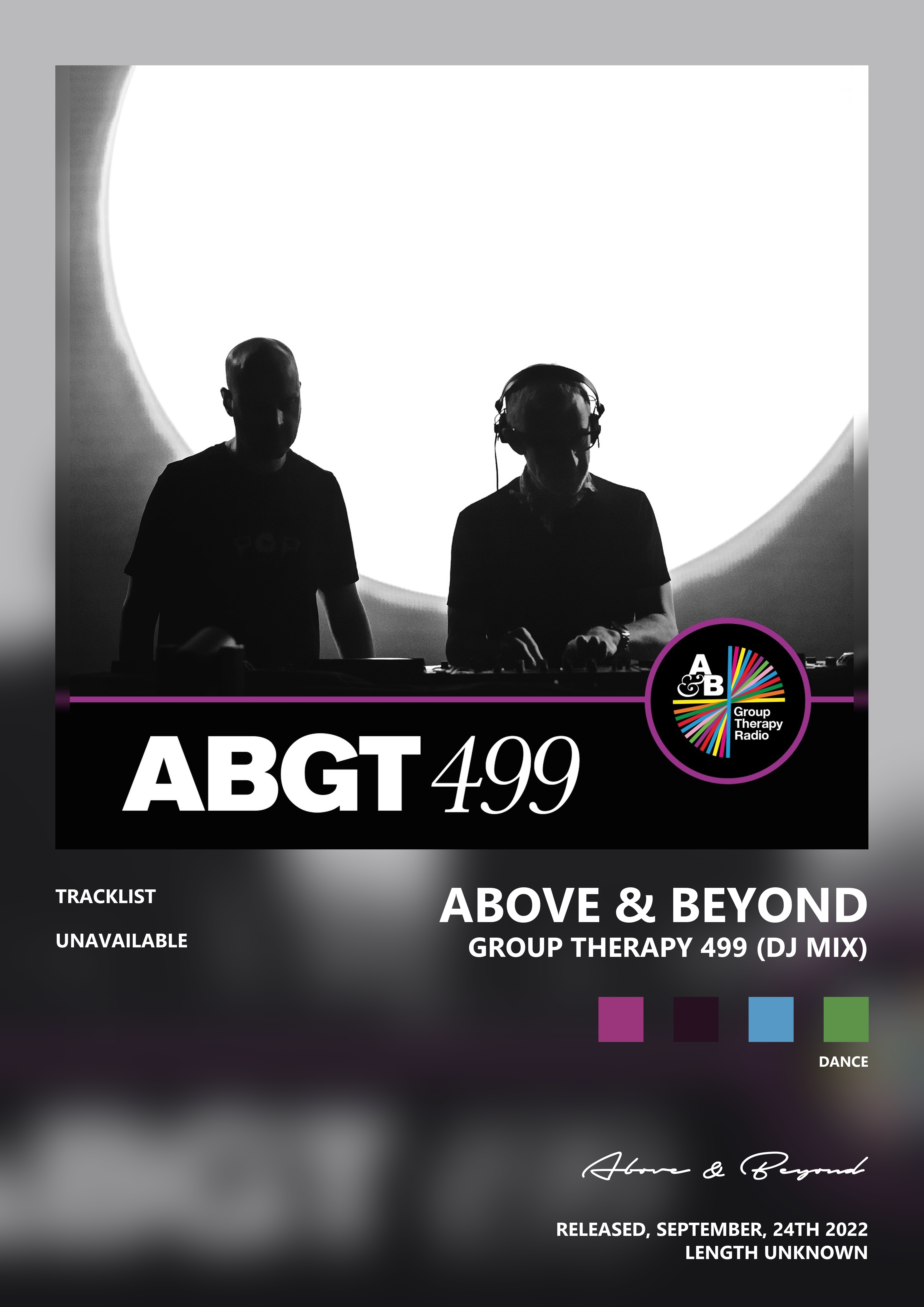 Music poster: Above Beyond - Group Therapy 499 DJ Mix