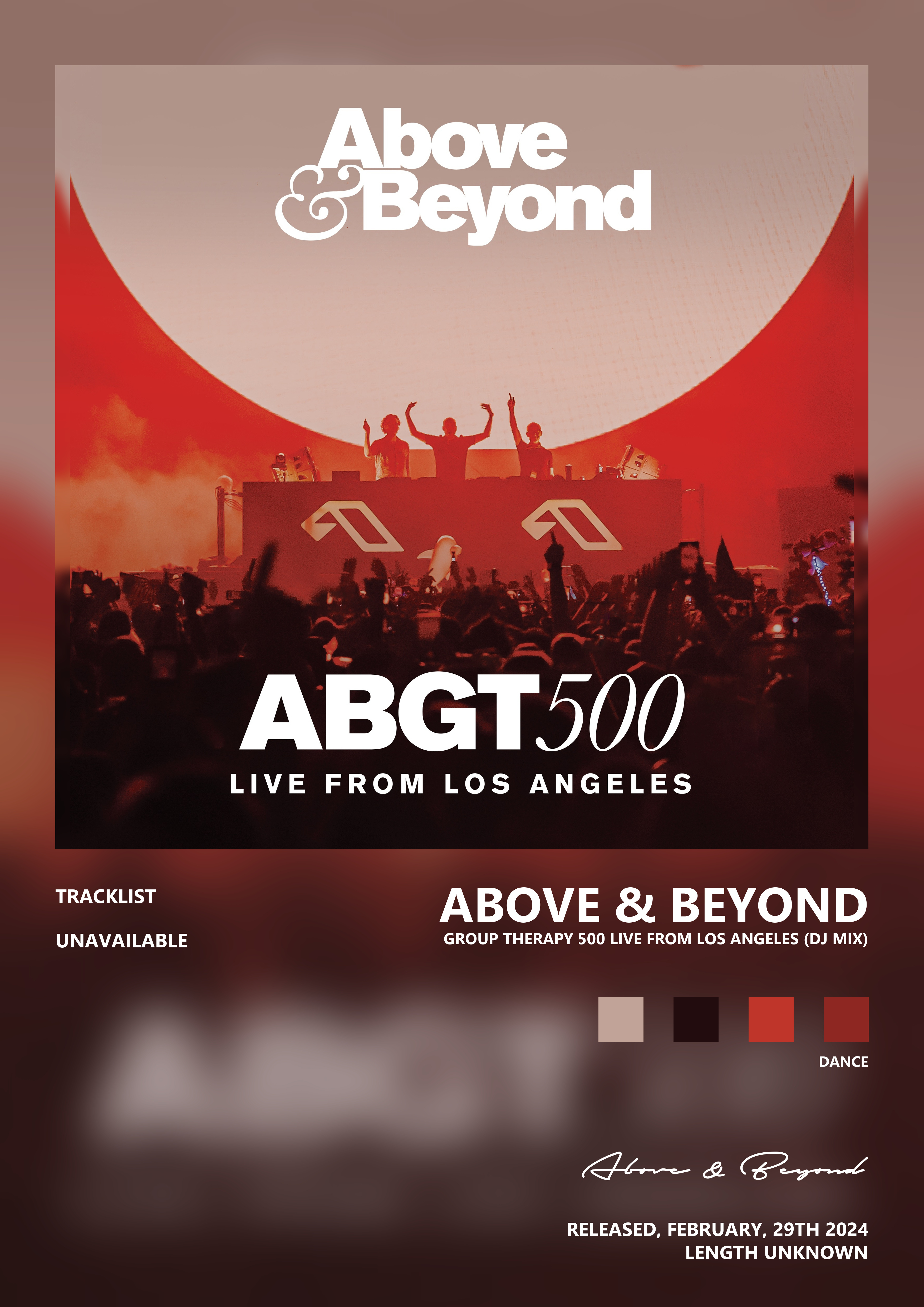 Music poster: Above Beyond - Group Therapy 500 Live from Los Angeles DJ Mix