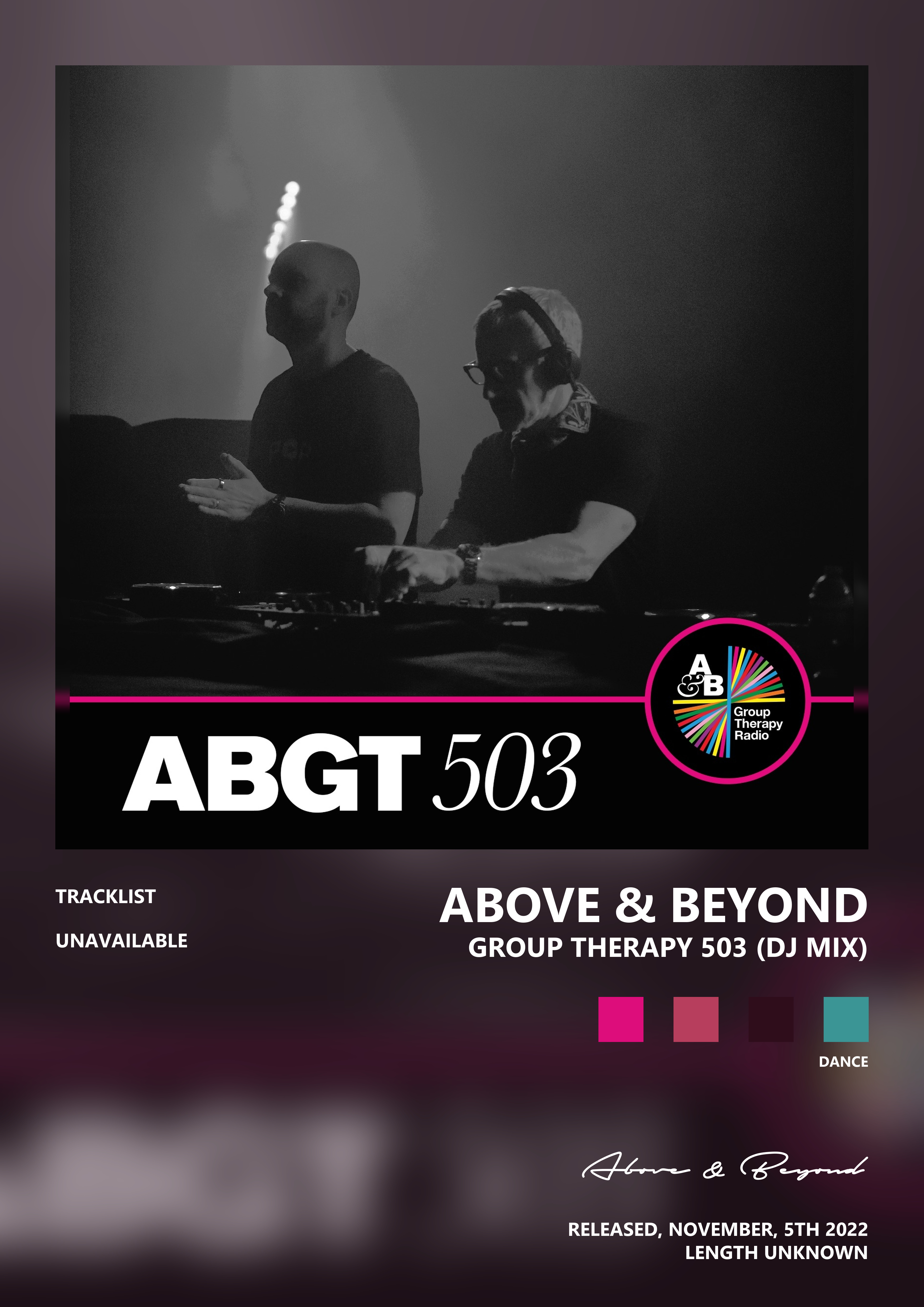 Music poster: Above Beyond - Group Therapy 503 DJ Mix