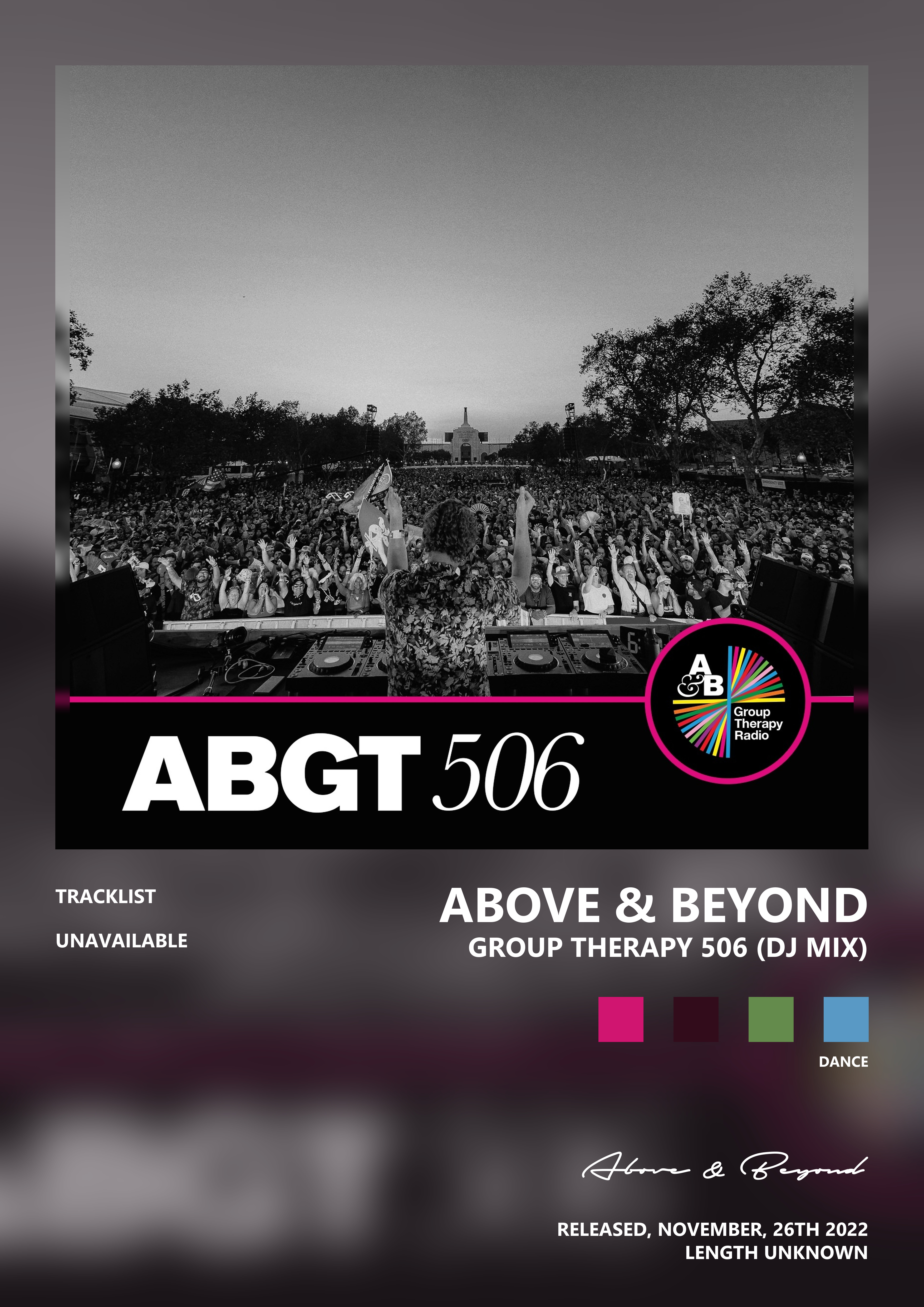 Music poster: Above Beyond - Group Therapy 506 DJ Mix
