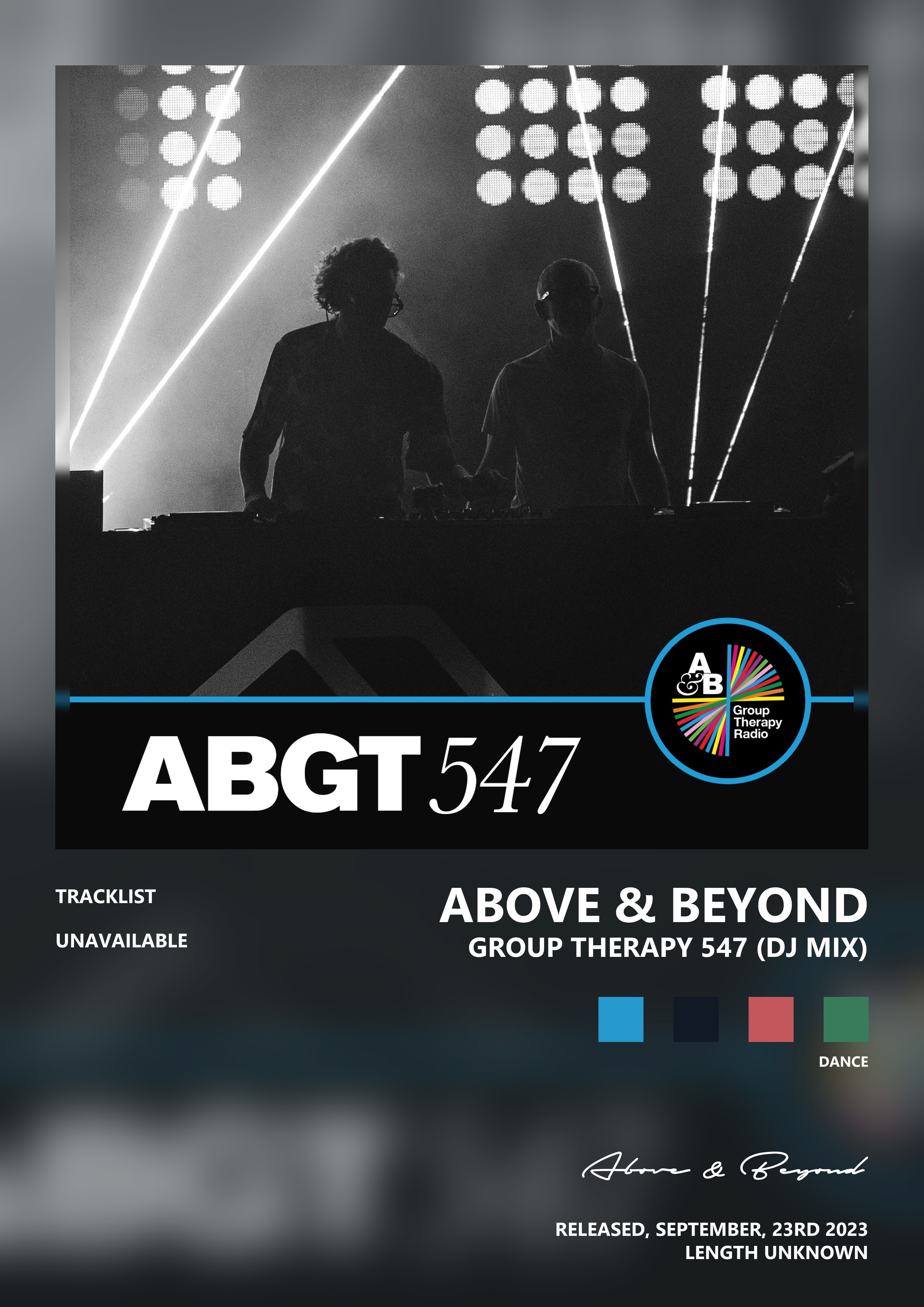 Music poster: Above Beyond - Group Therapy 547 DJ Mix