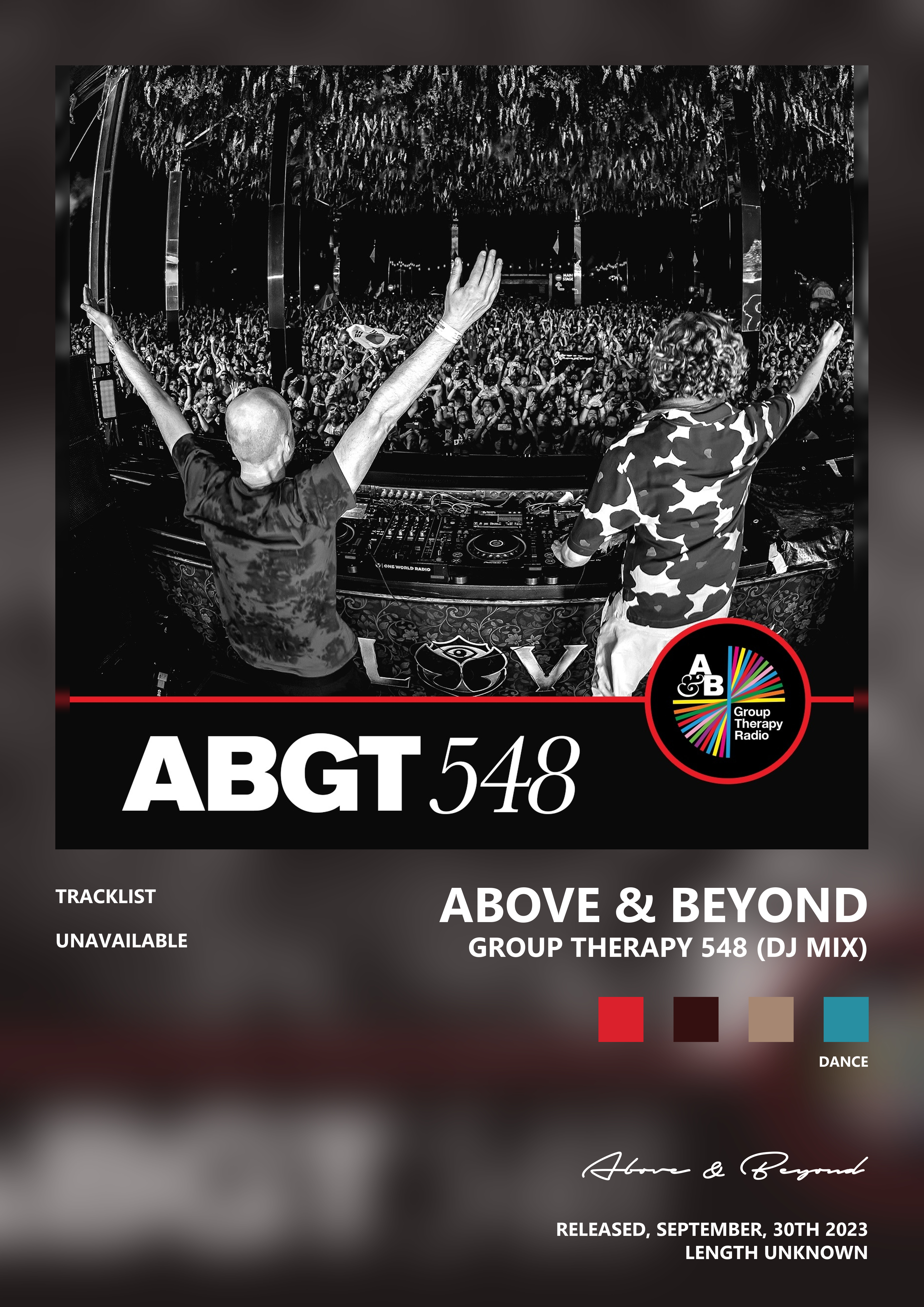 Music poster: Above Beyond - Group Therapy 548 DJ Mix