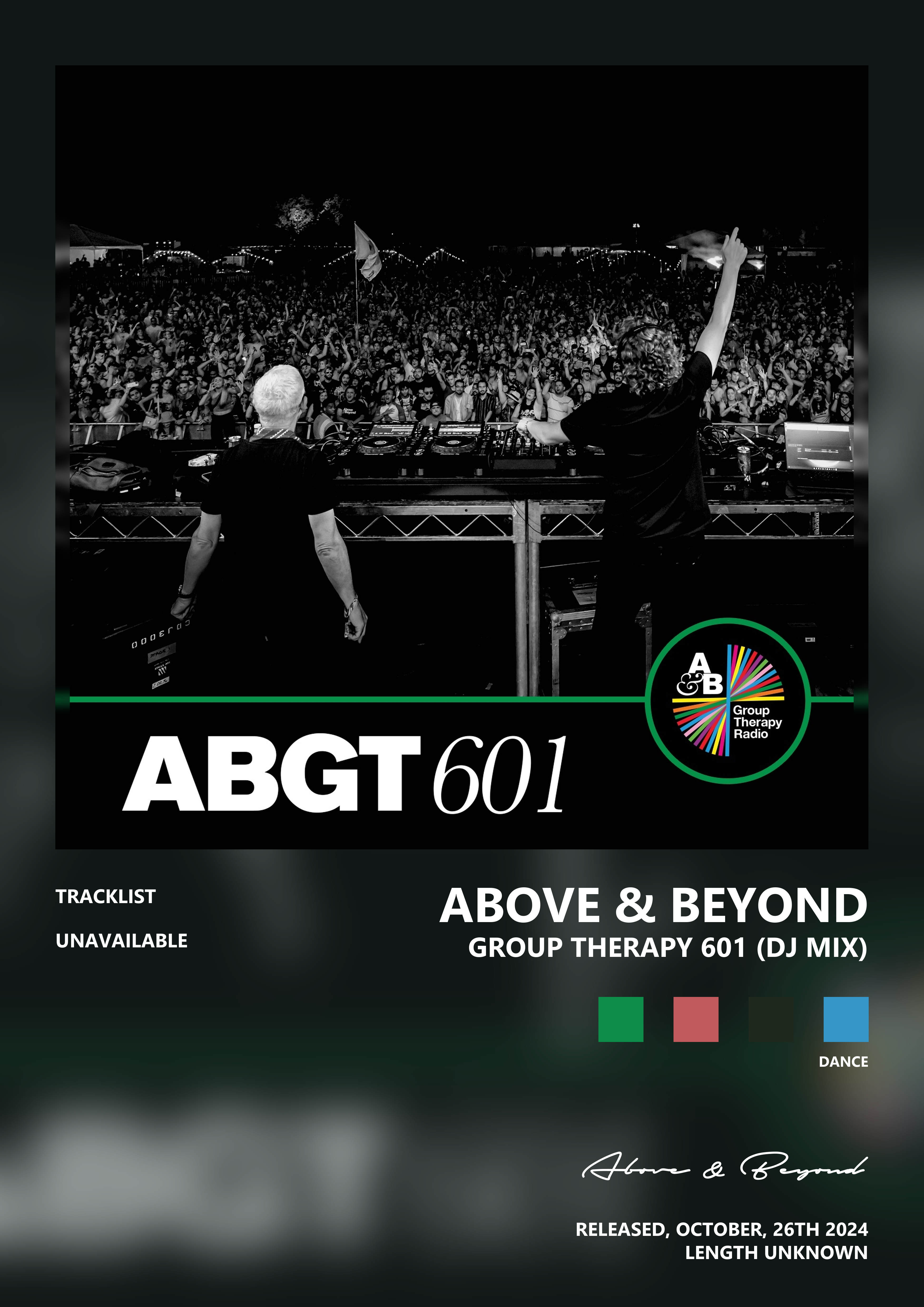 Music poster: Above Beyond - Group Therapy 601 DJ Mix