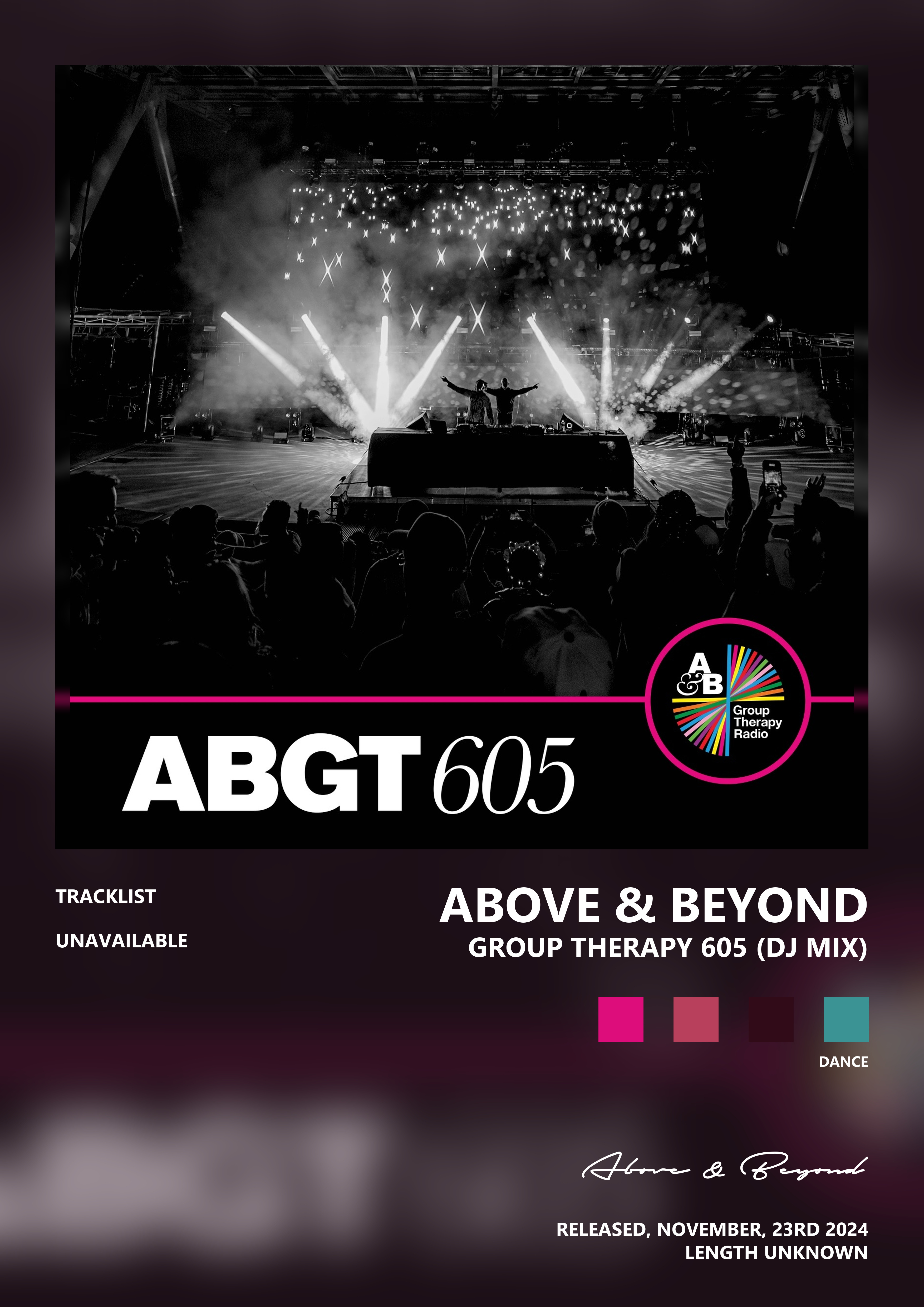 Music poster: Above Beyond - Group Therapy 605 DJ Mix