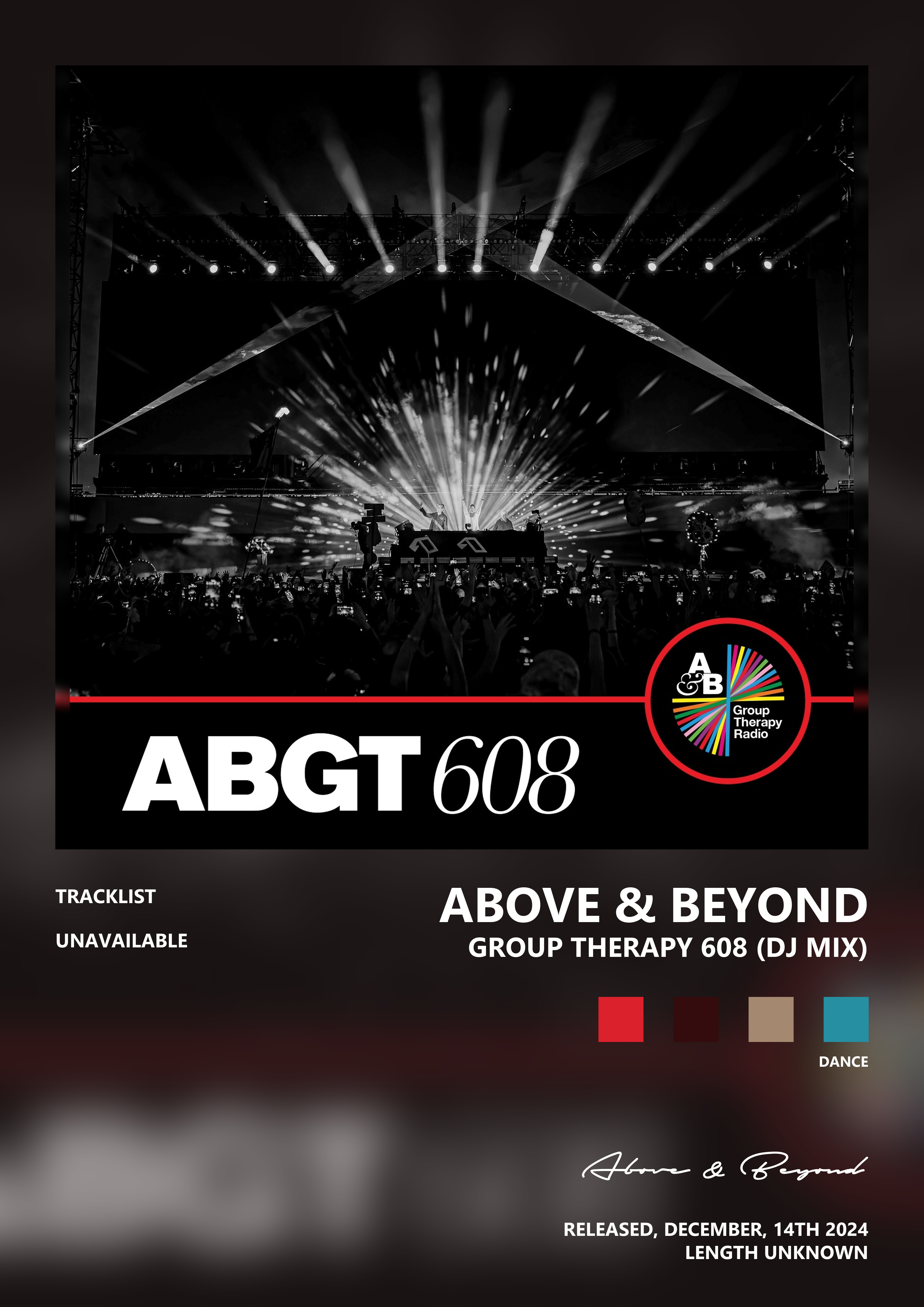 Music poster: Above Beyond - Group Therapy 608 DJ Mix