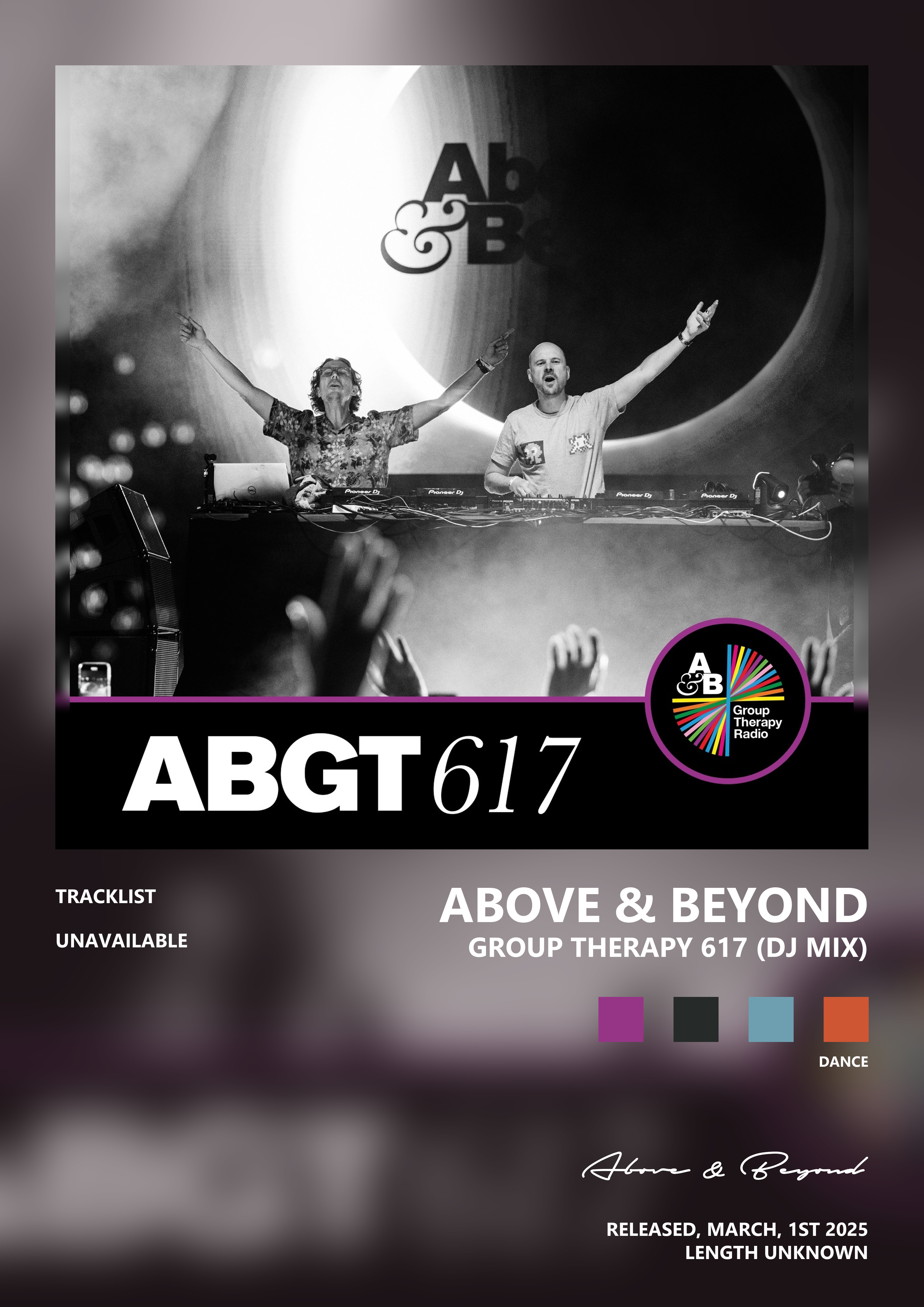 Music poster: Above Beyond - Group Therapy 617 DJ Mix