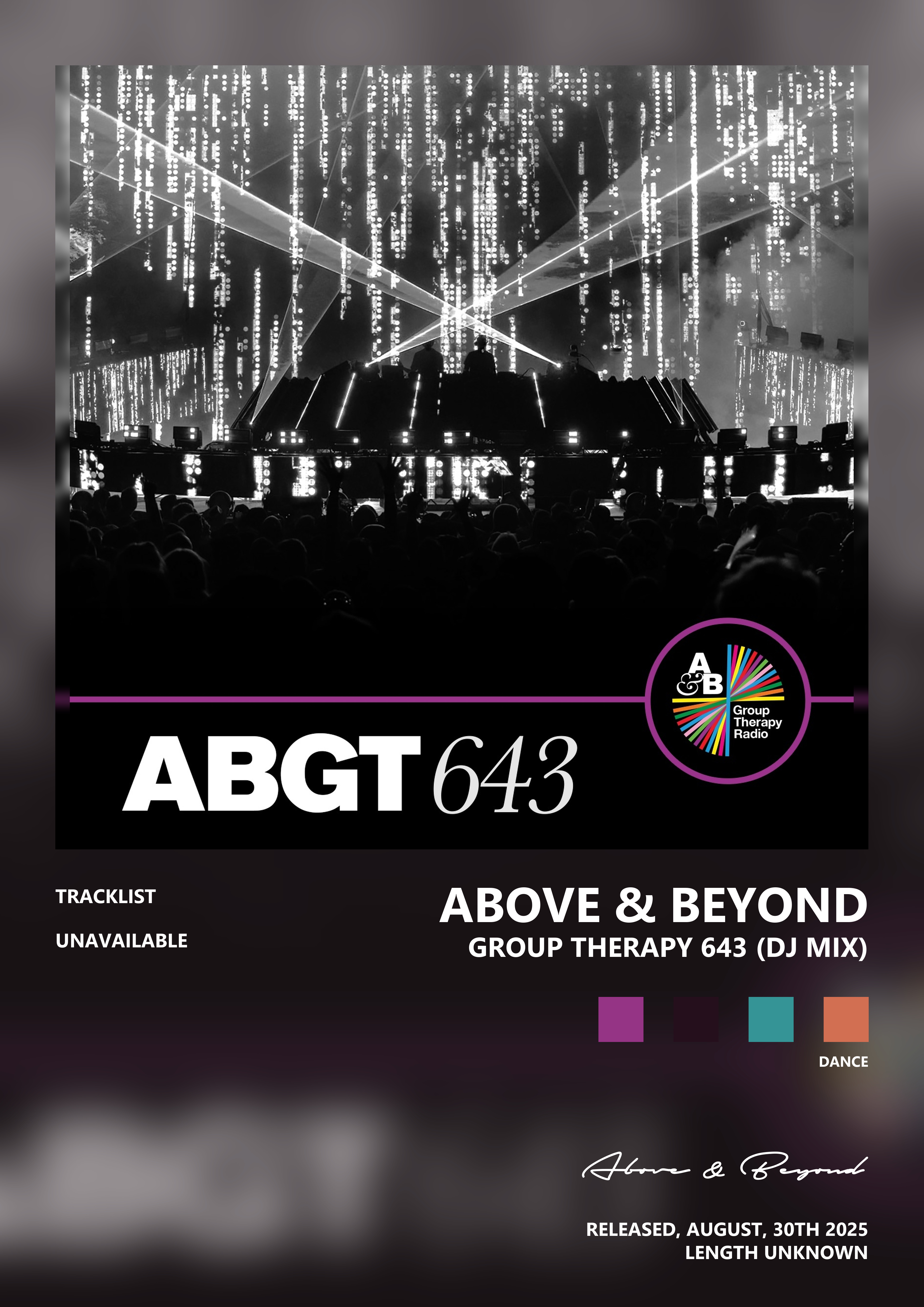 Music poster: Above Beyond - Group Therapy 643 DJ Mix