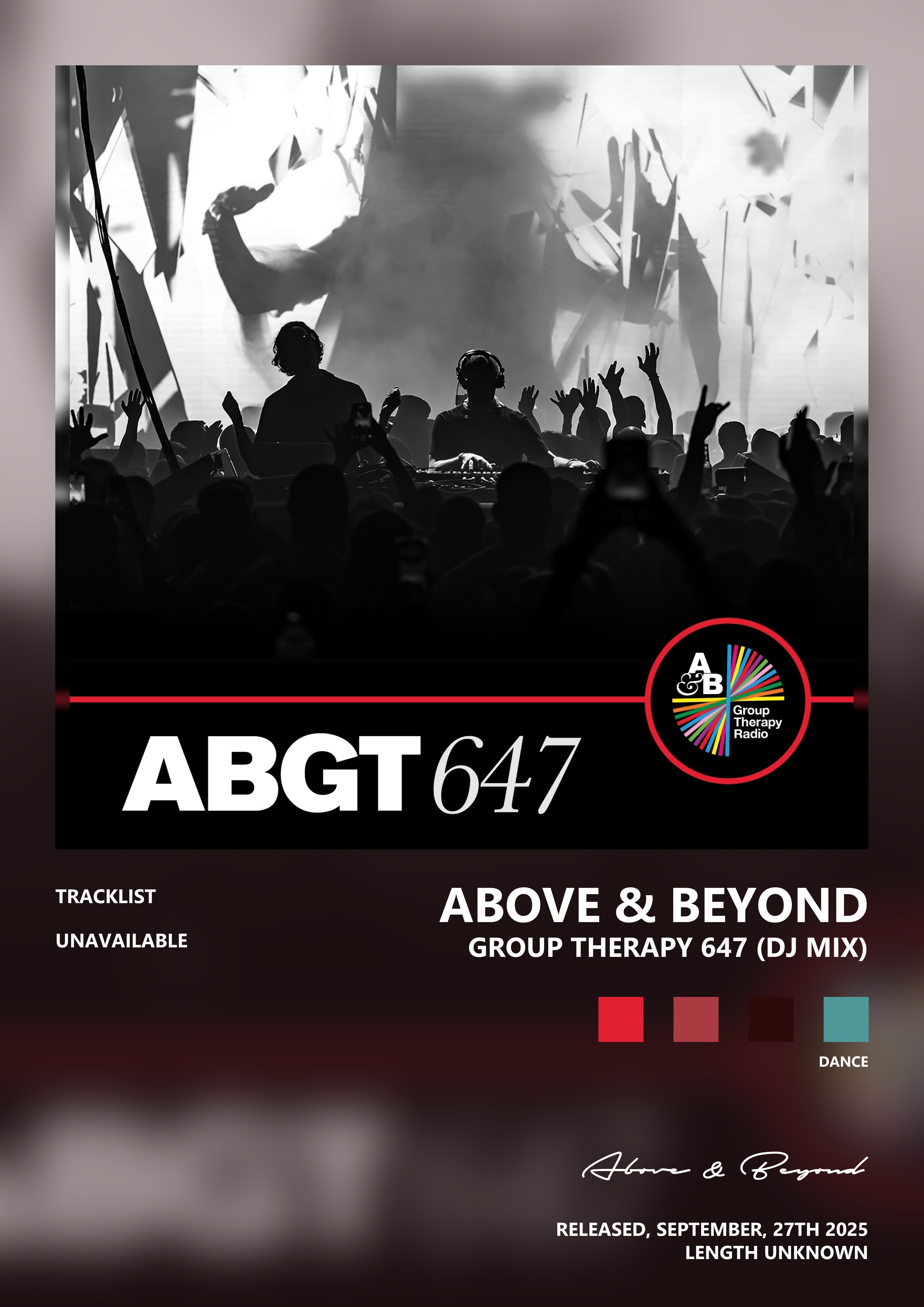 Music poster: Above Beyond - Group Therapy 647 DJ Mix