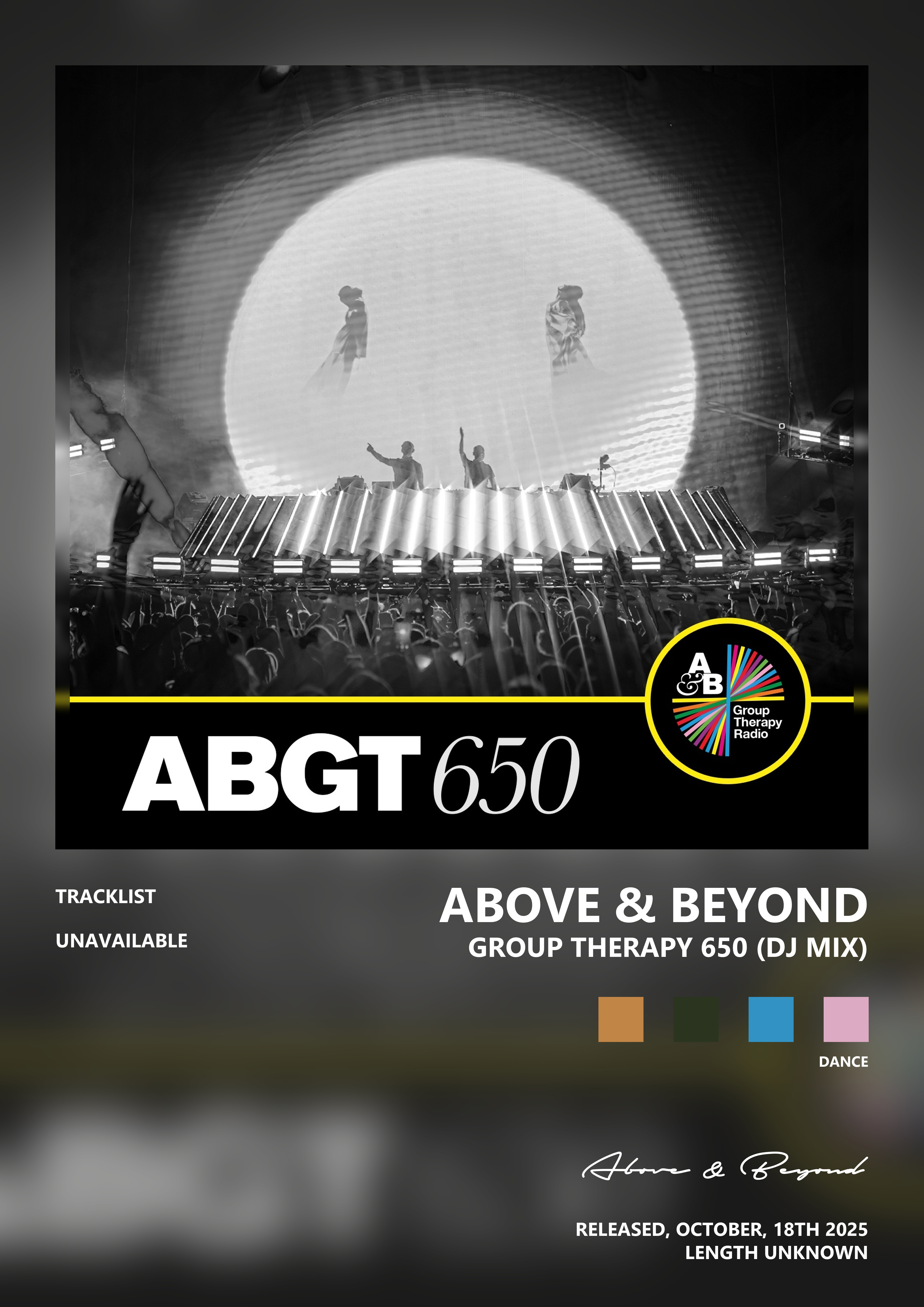 Music poster: Above Beyond - Group Therapy 650 DJ Mix