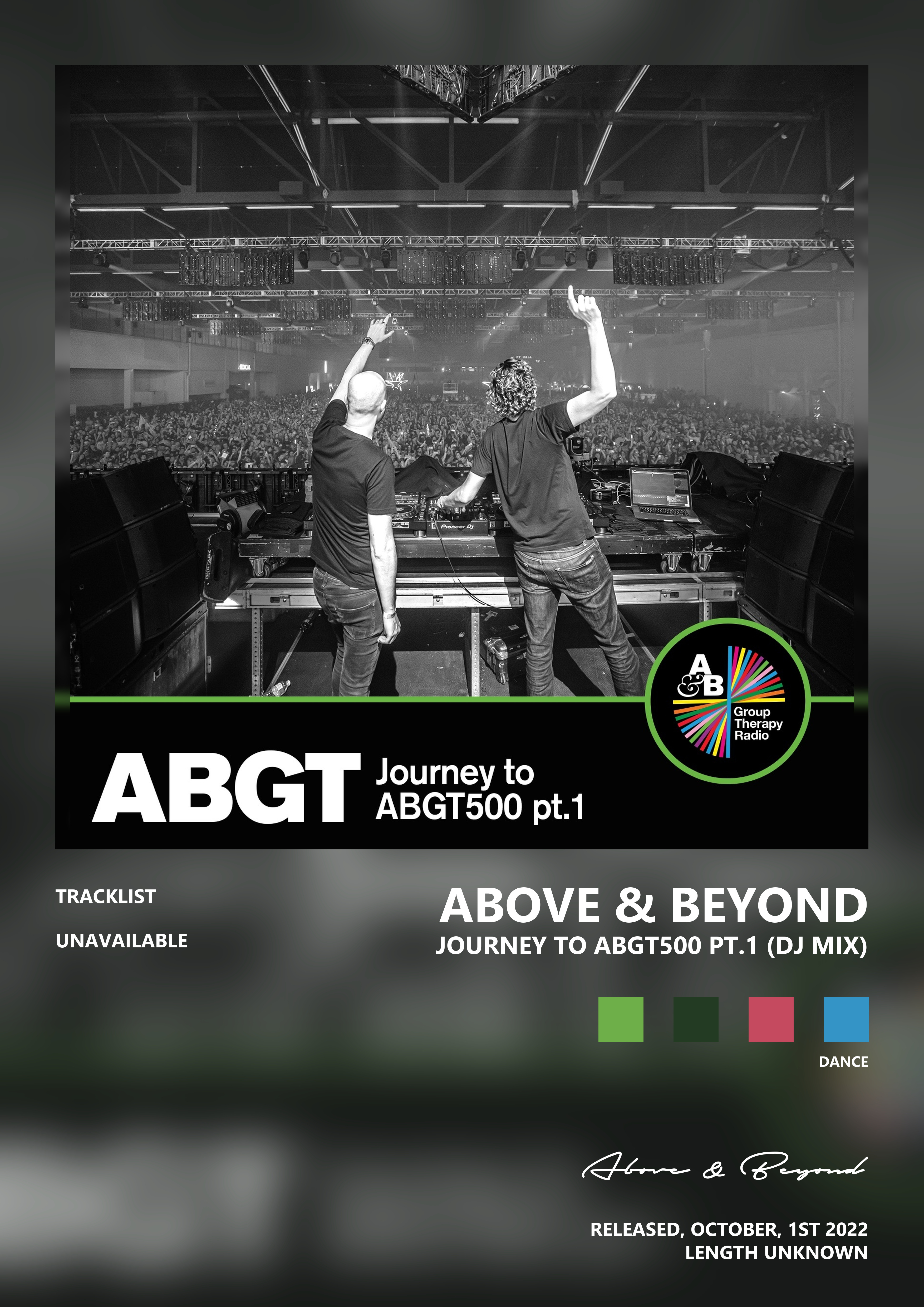 Music poster: Above Beyond - Journey to Abgt500 Pt1 DJ Mix