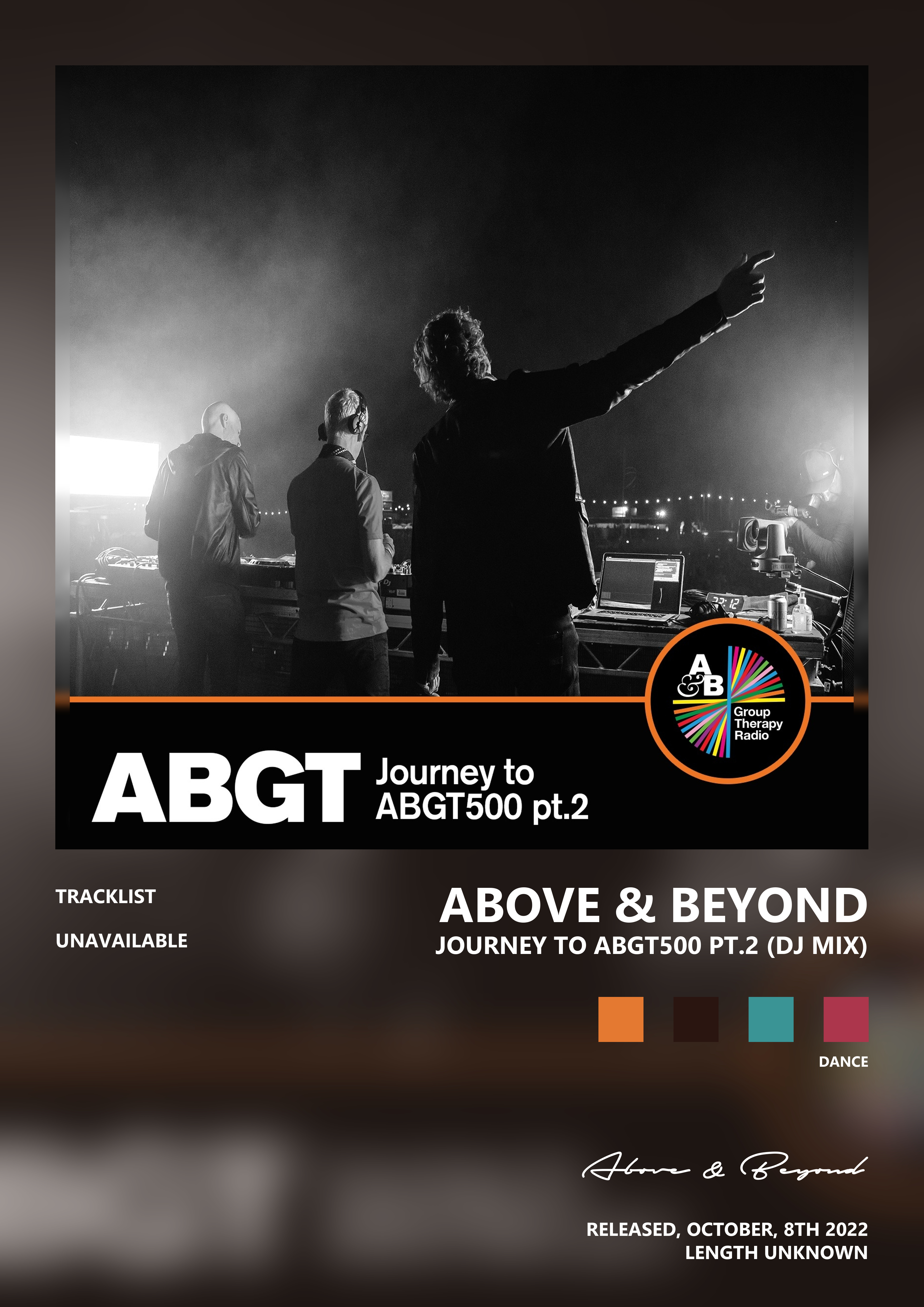 Music poster: Above Beyond - Journey to Abgt500 Pt2 DJ Mix