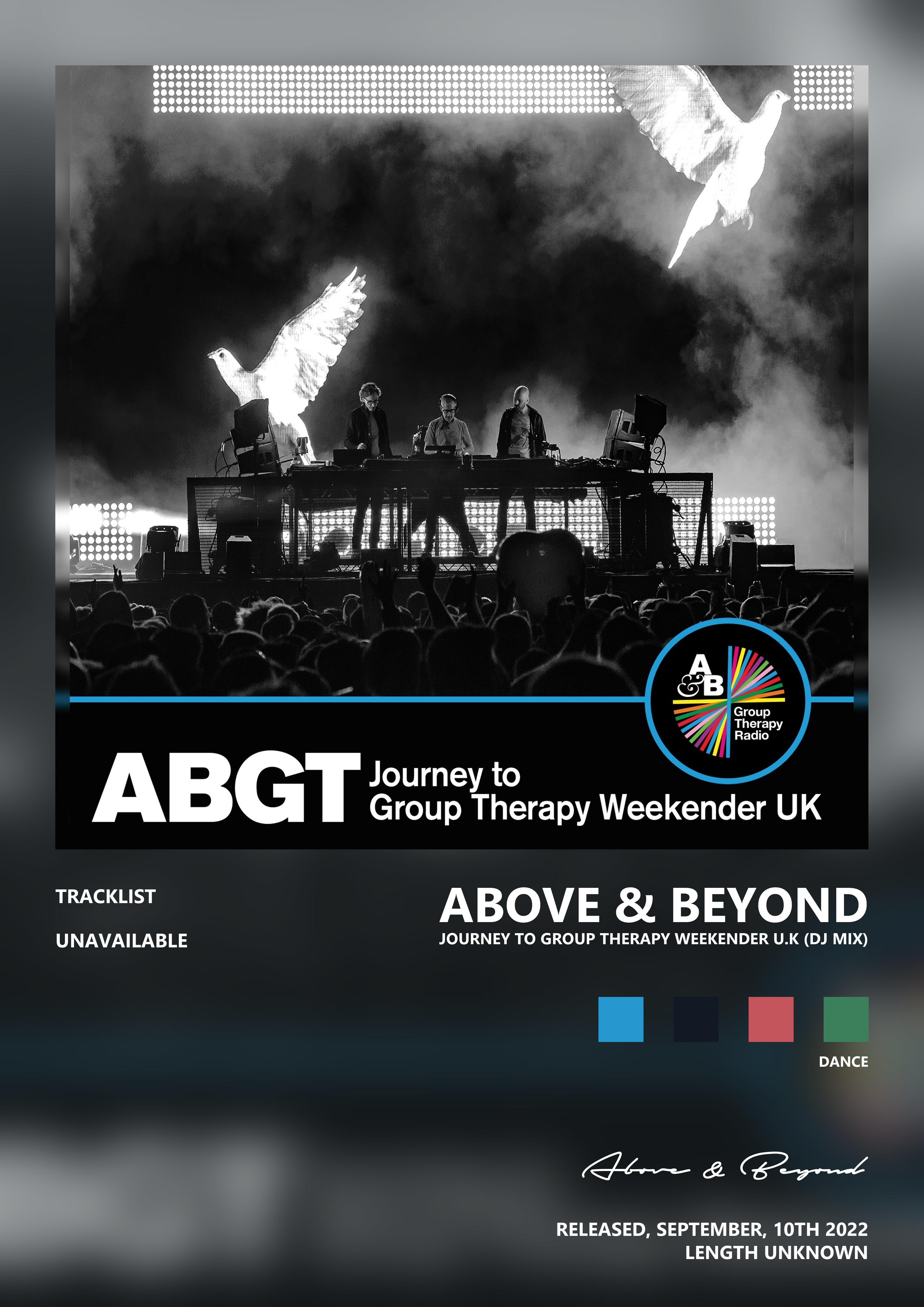 Music poster: Above Beyond - Journey to Group Therapy Weekender UK DJ Mix