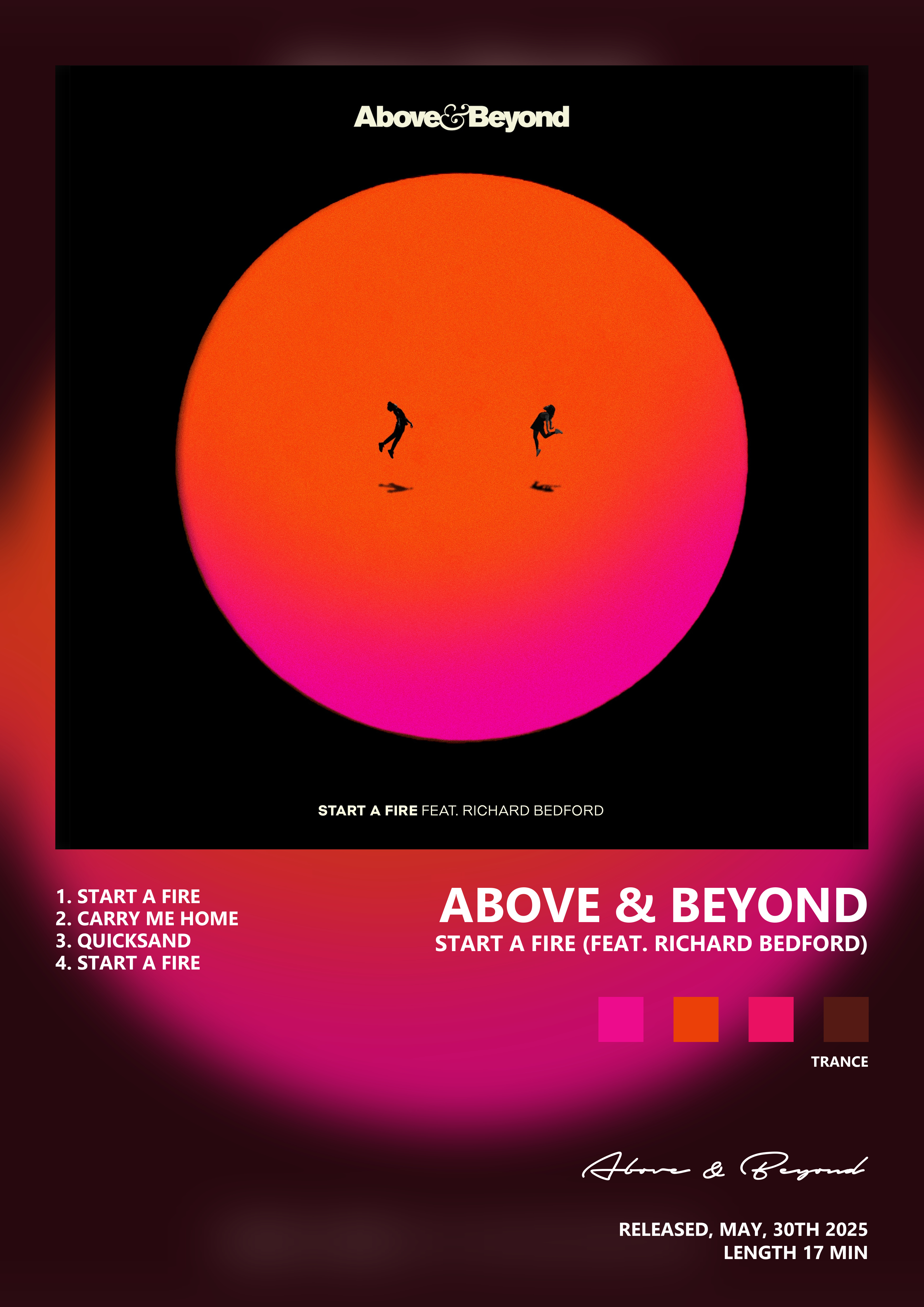 Music poster: Above Beyond - Start A Fire feat Richard Bedford
