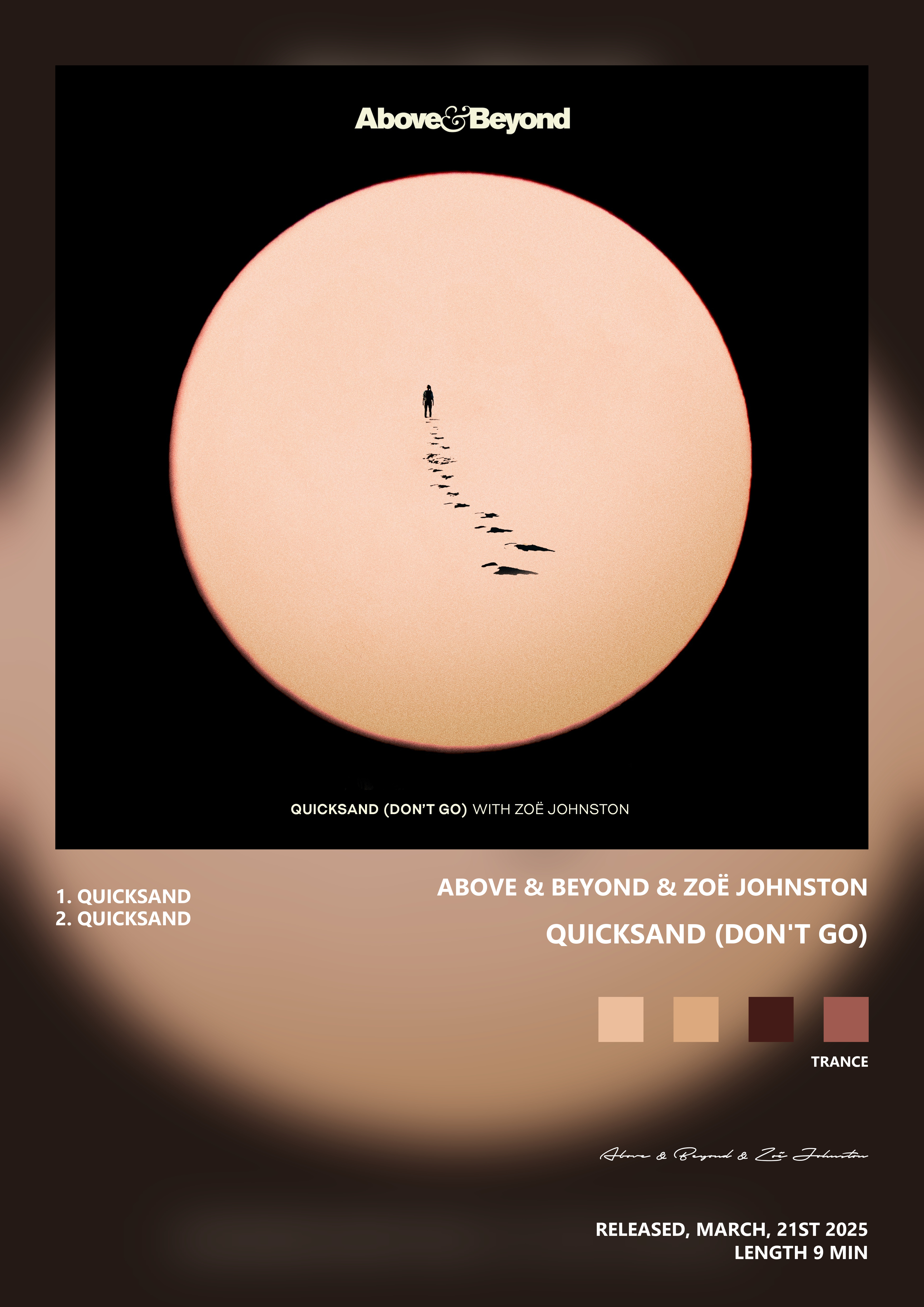 Music poster: Above Beyond Zoë Johnston - Quicksand Dont Go