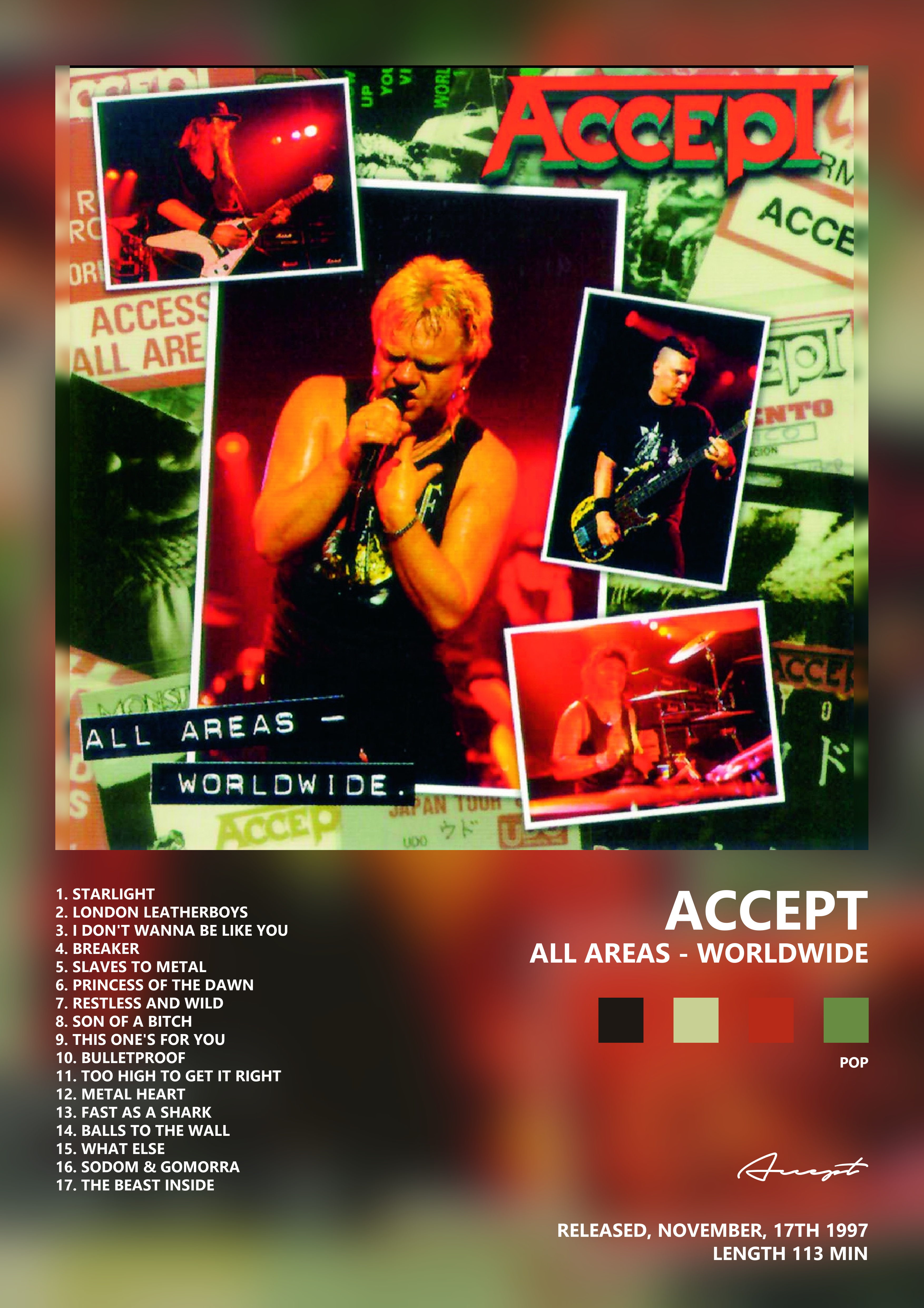 Music poster: Accept - All Areas - Worldwide