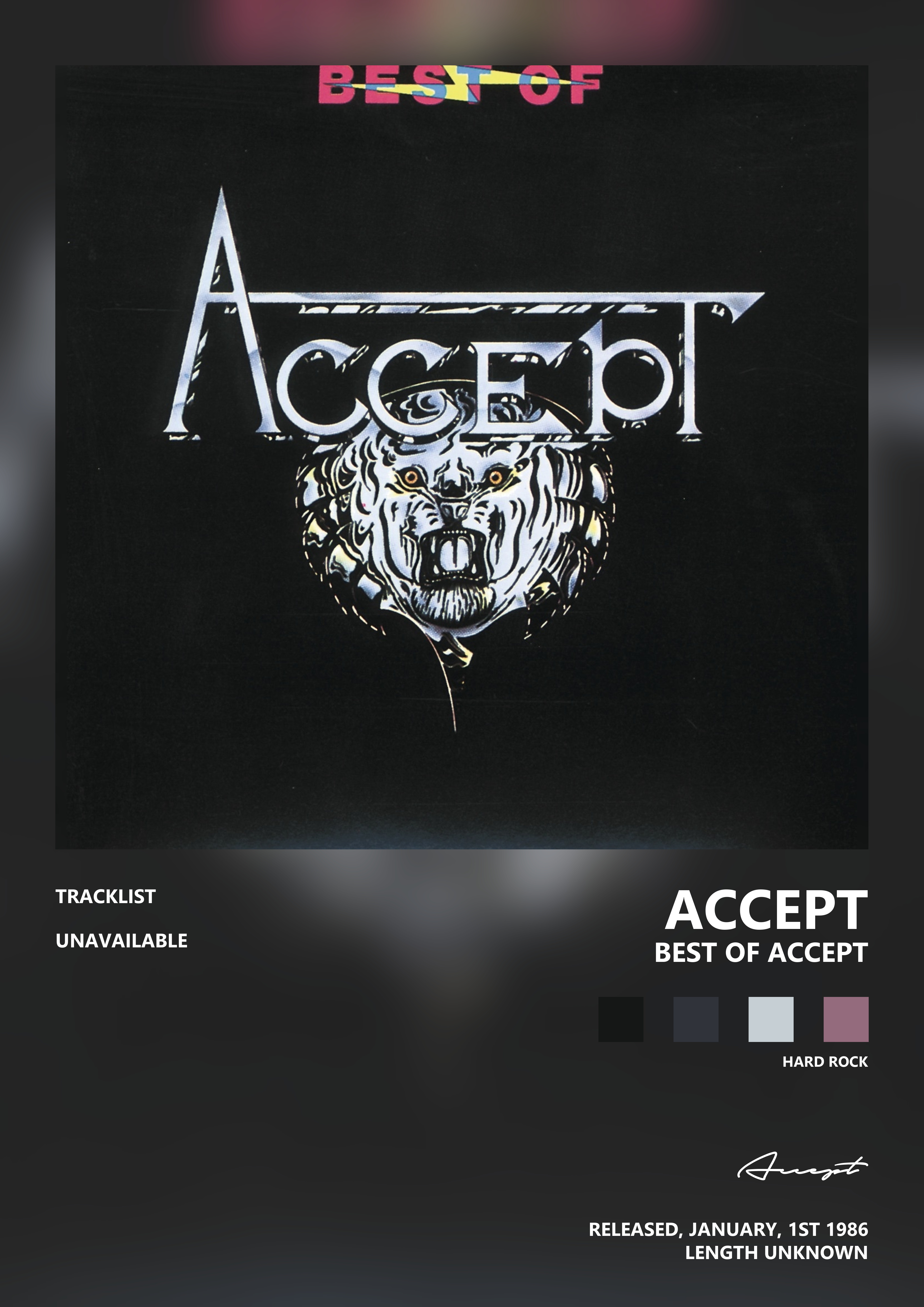 Music poster: Accept - Best of Accept