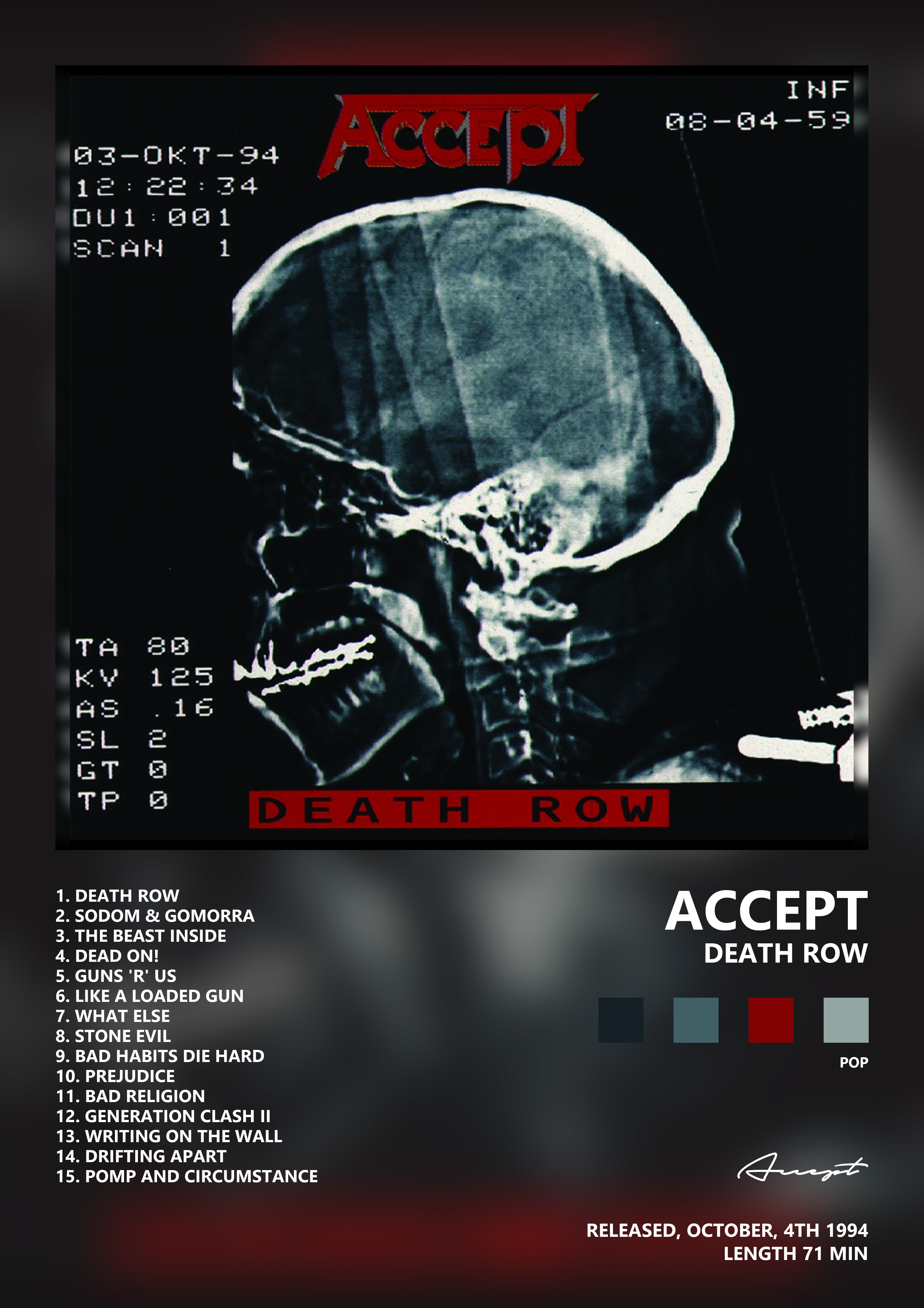 Music poster: Accept - Death Row