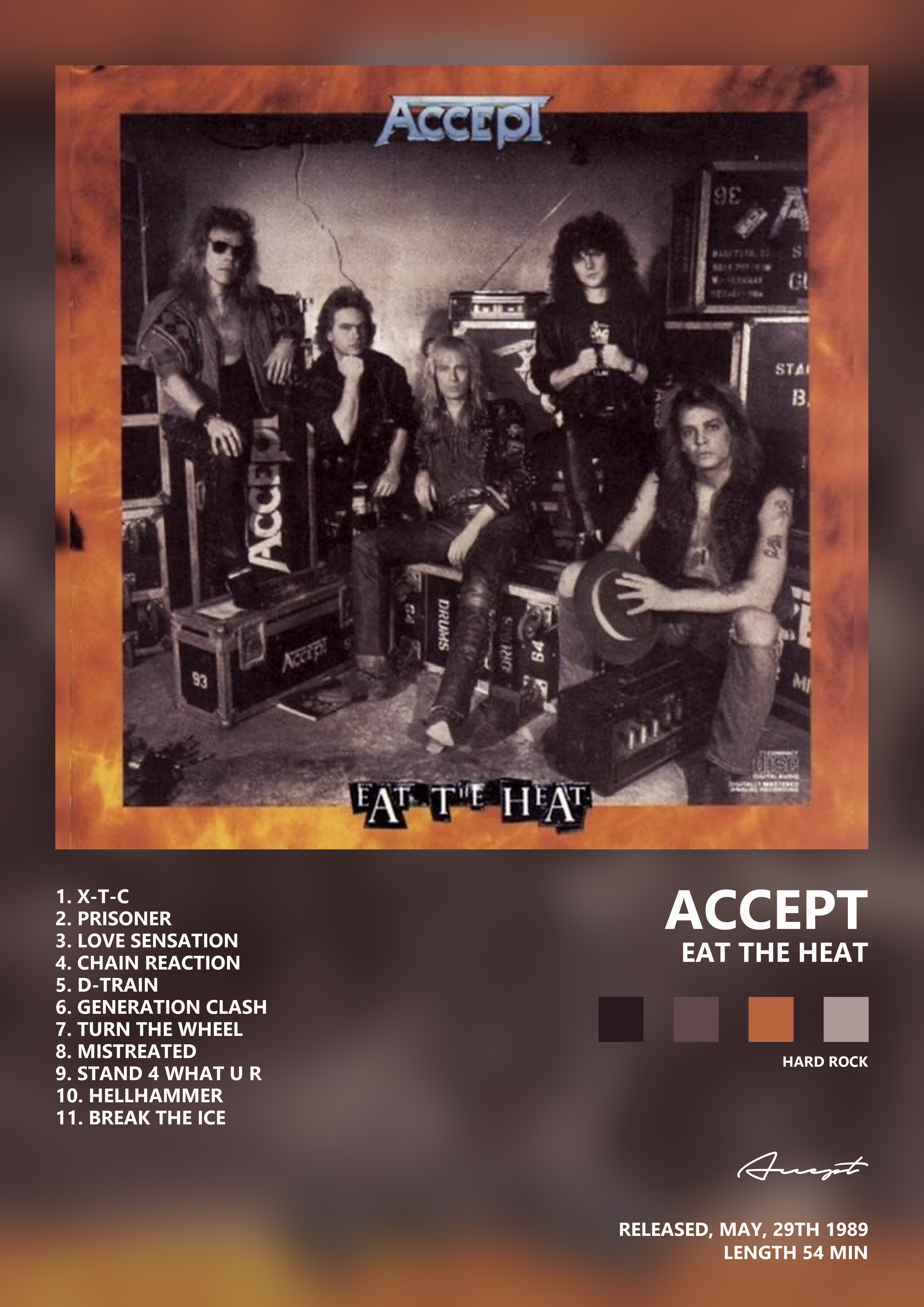 Music poster: Accept - Eat the Heat