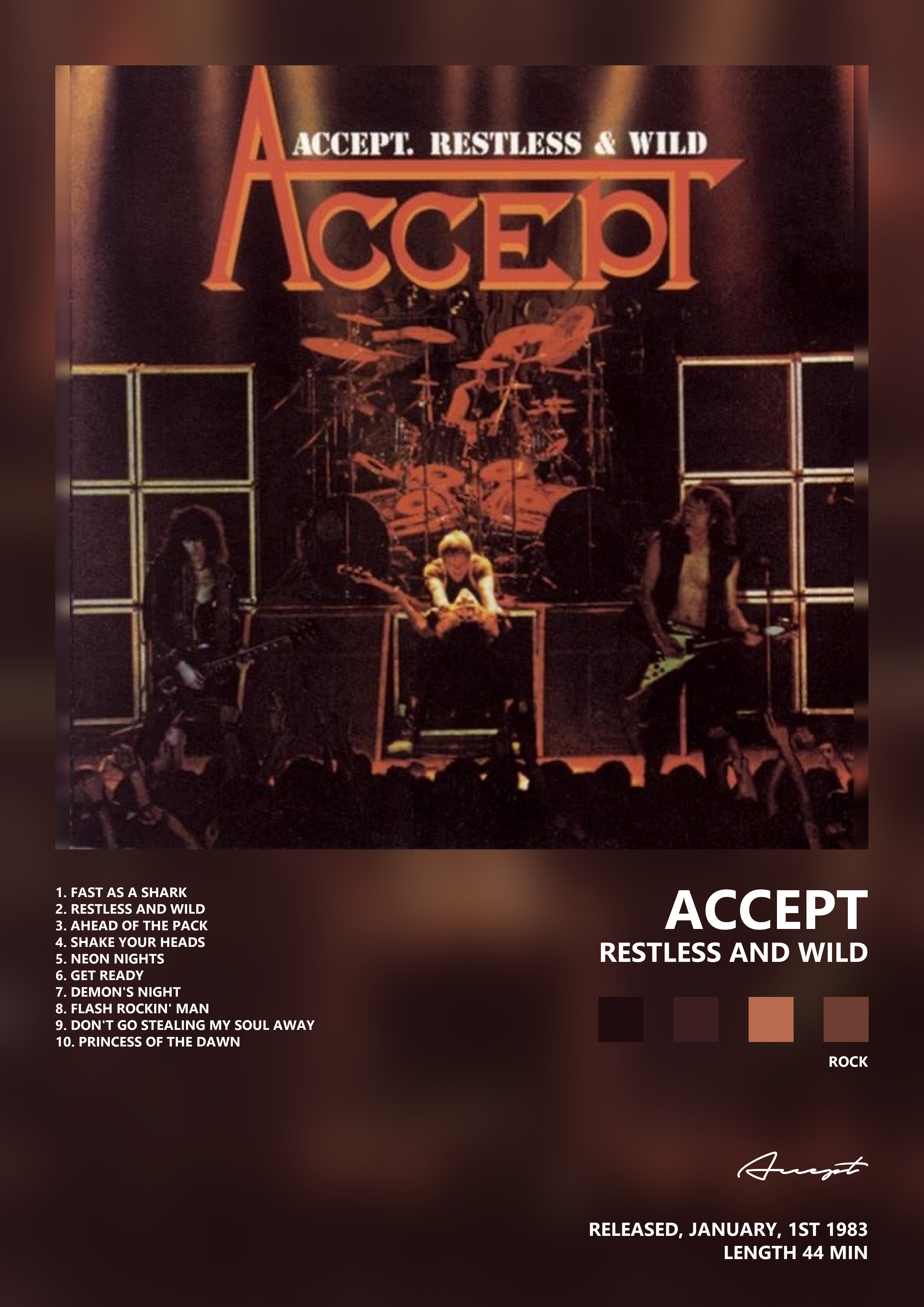 Music poster: Accept - Restless and Wild