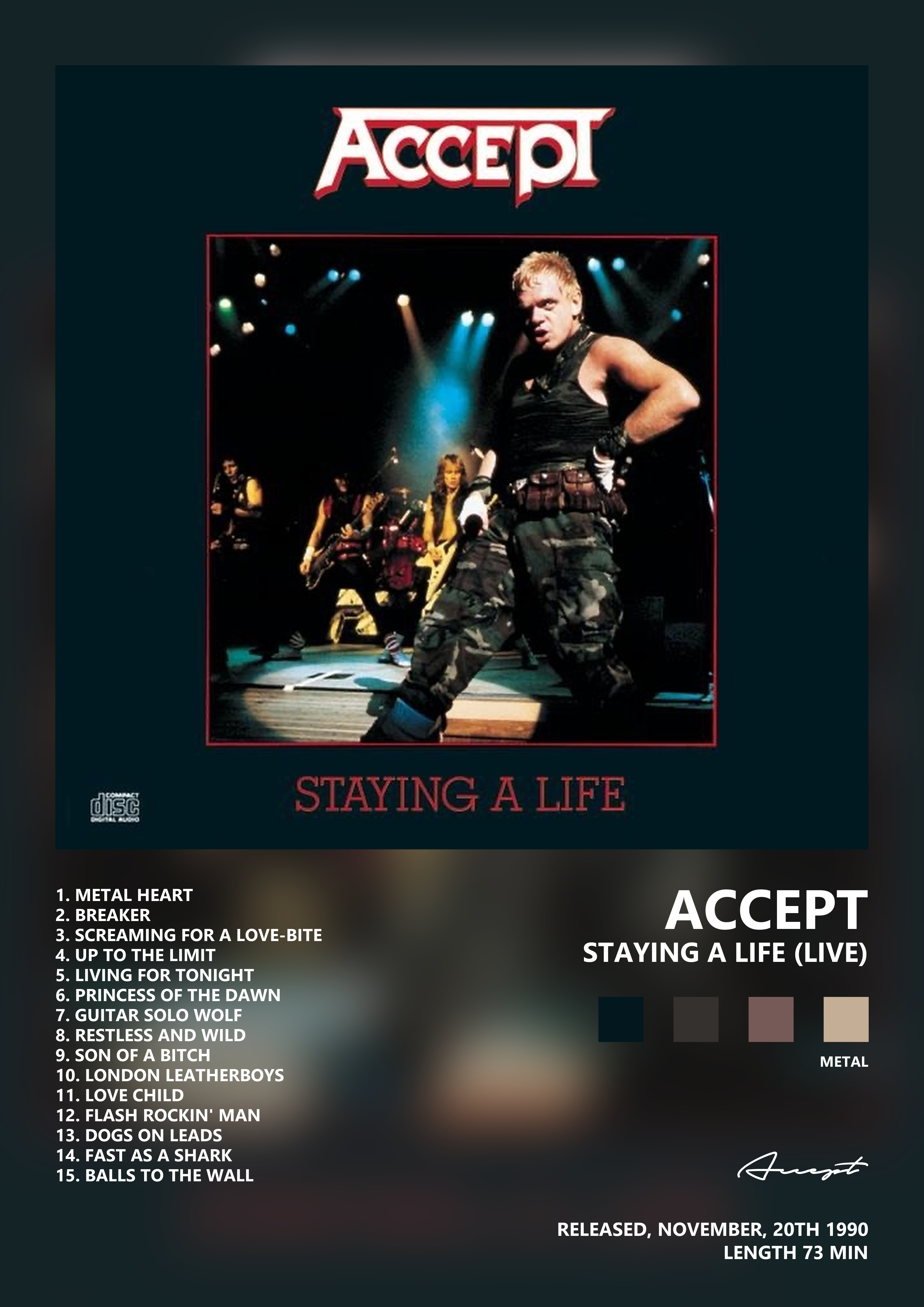 Music poster: Accept - Staying a Life Live