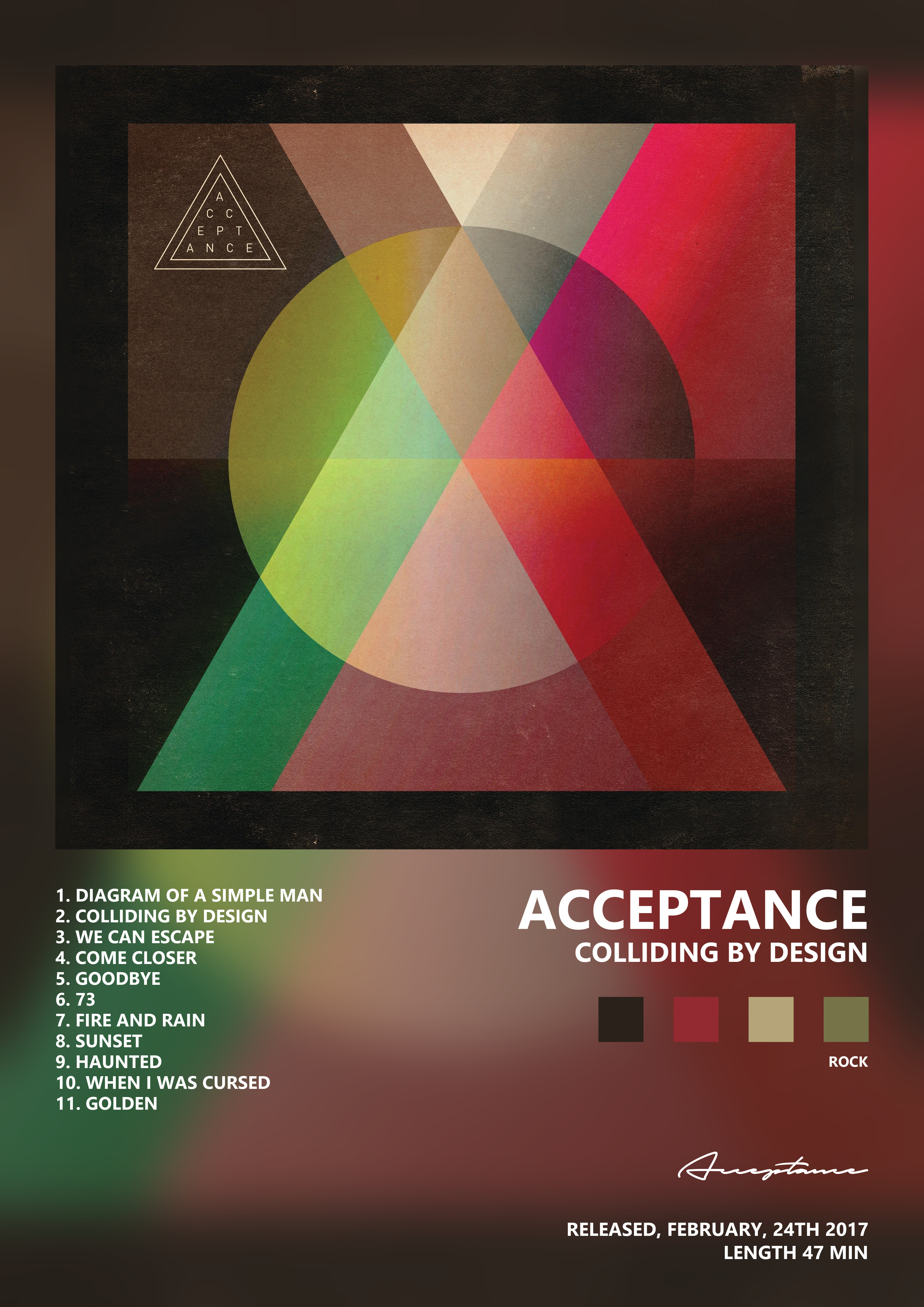 Music poster: Acceptance - Colliding By Design