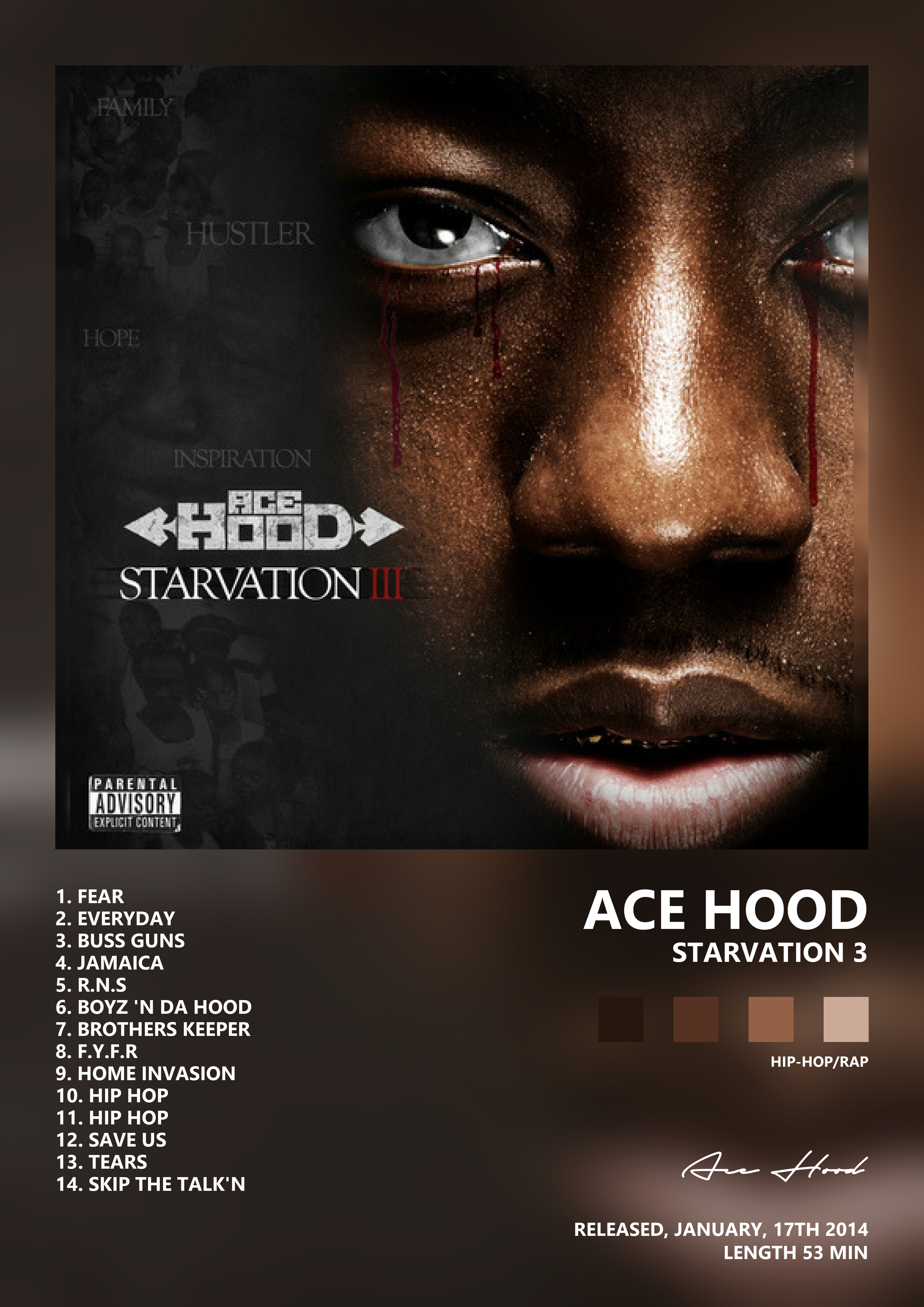 Music poster: Ace Hood - Starvation 3