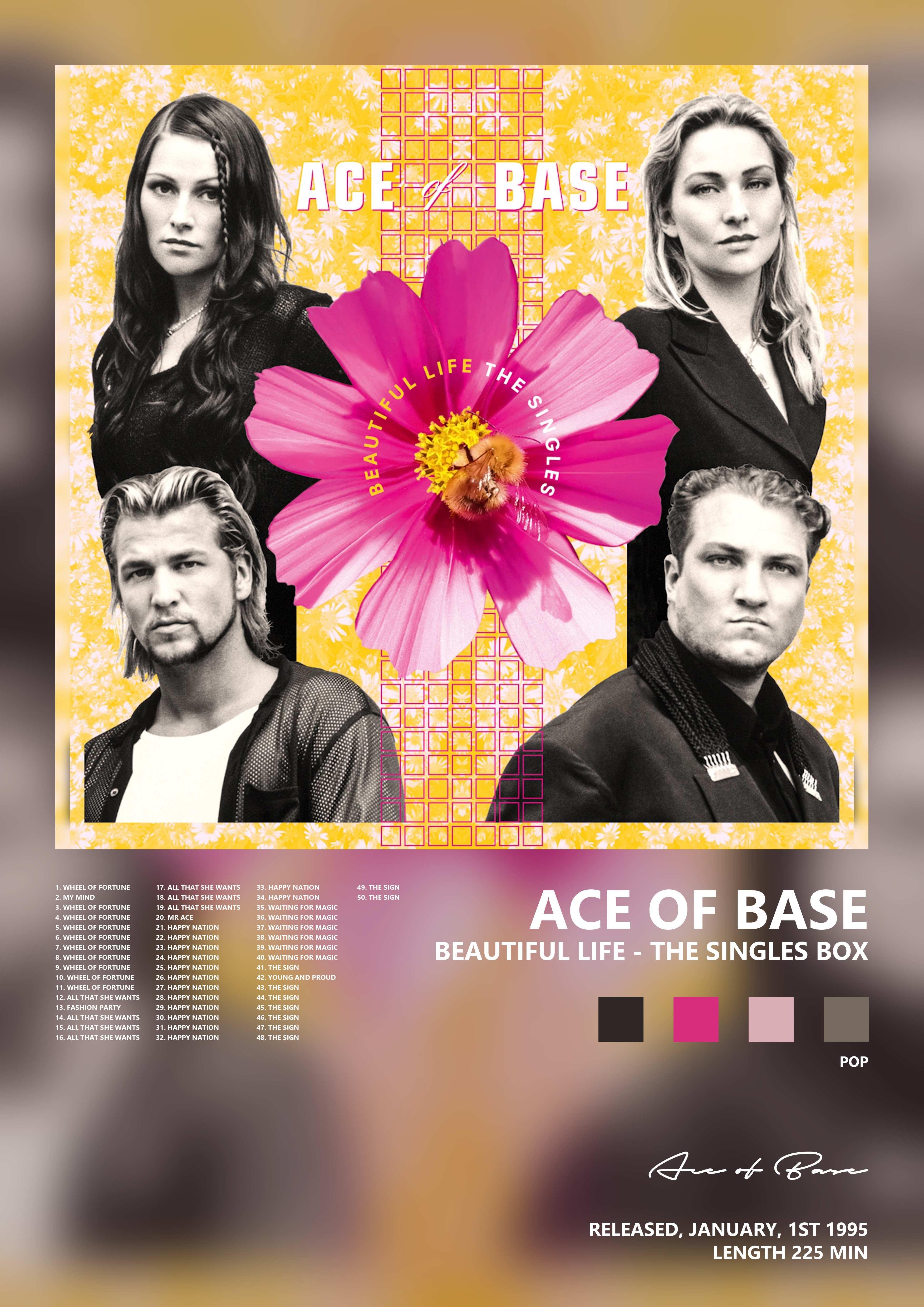 Music poster: Ace of Base - Beautiful Life - The Singles Box