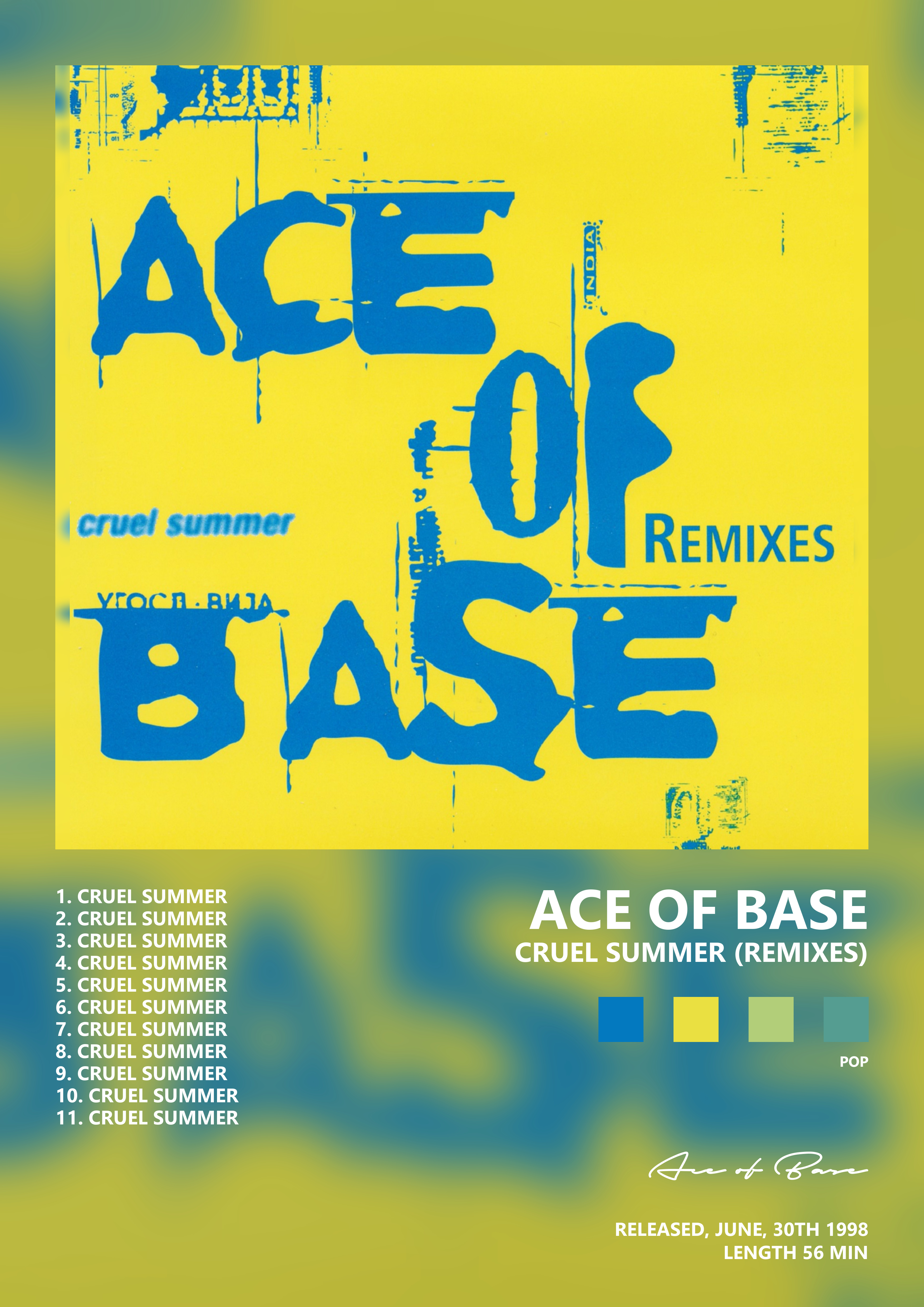 Music poster: Ace of Base - Cruel Summer Remixes