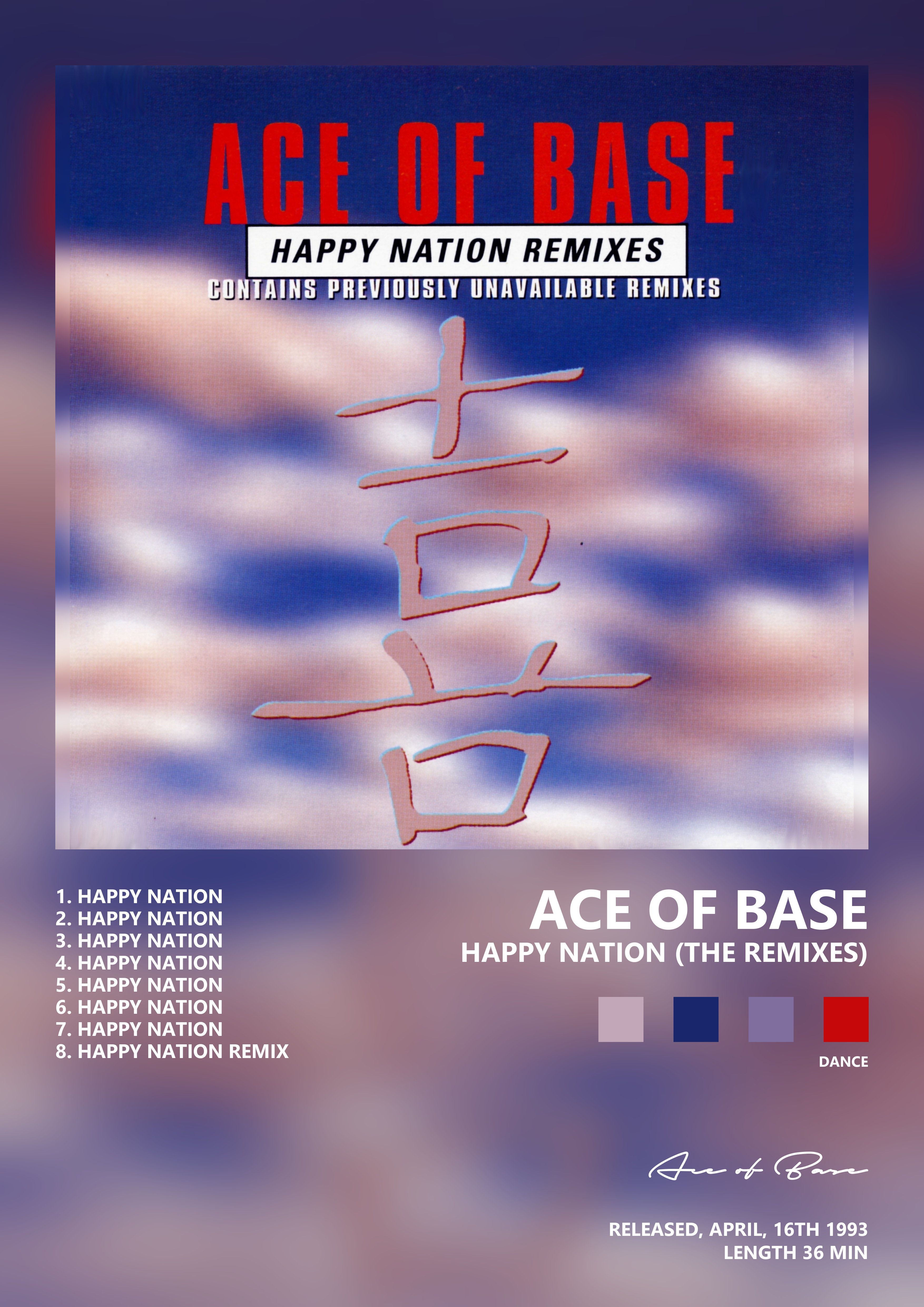 Music poster: Ace of Base - Happy Nation The Remixes