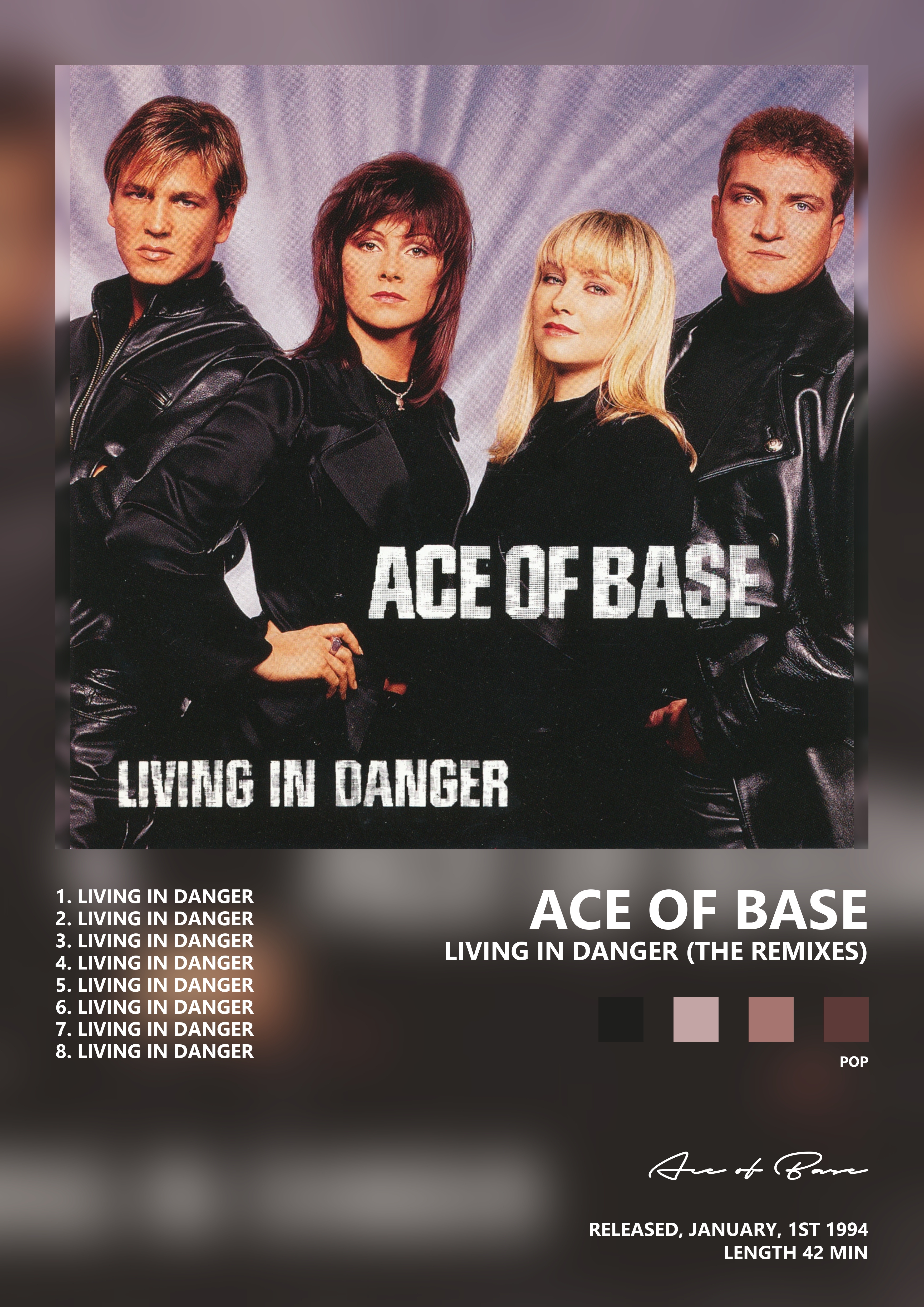 Music poster: Ace of Base - Living In Danger The Remixes