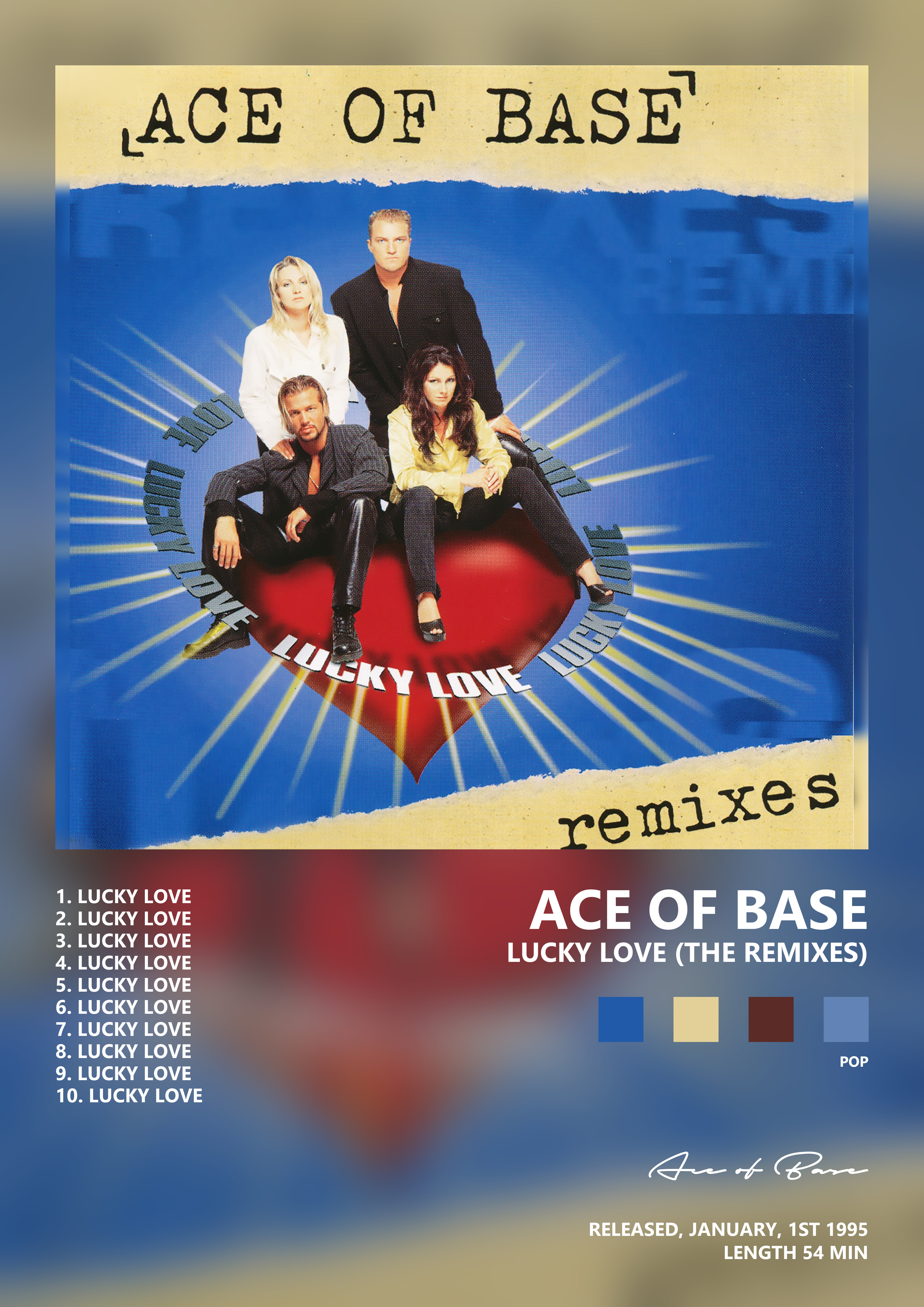 Music poster: Ace of Base - Lucky Love The Remixes