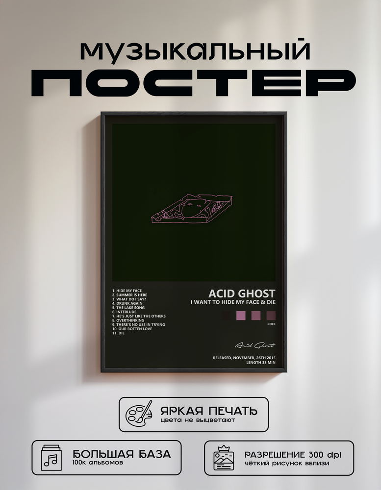Music poster: Acid Ghost - I Want to Hide My Face Die