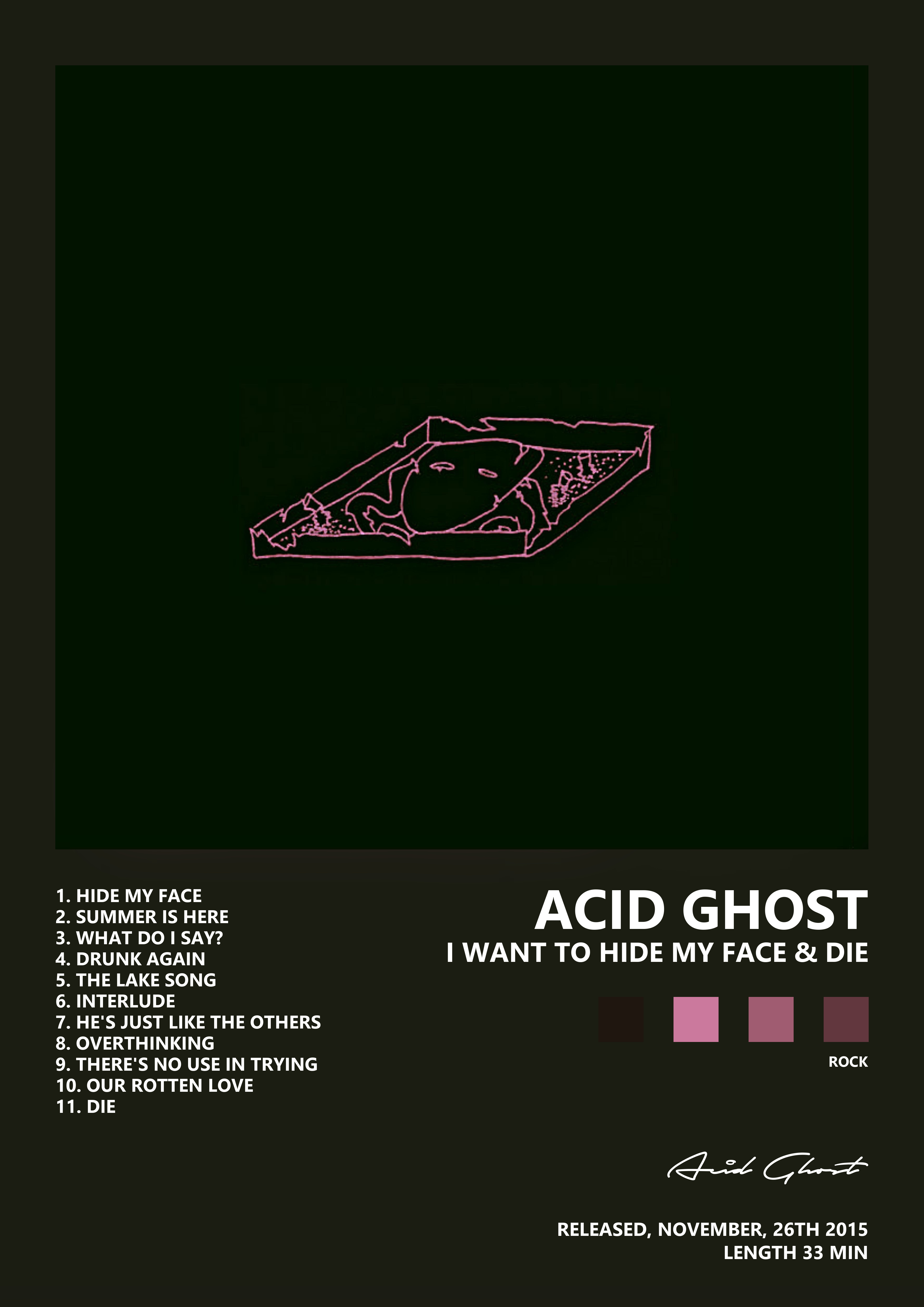 Music poster: Acid Ghost - I Want to Hide My Face Die