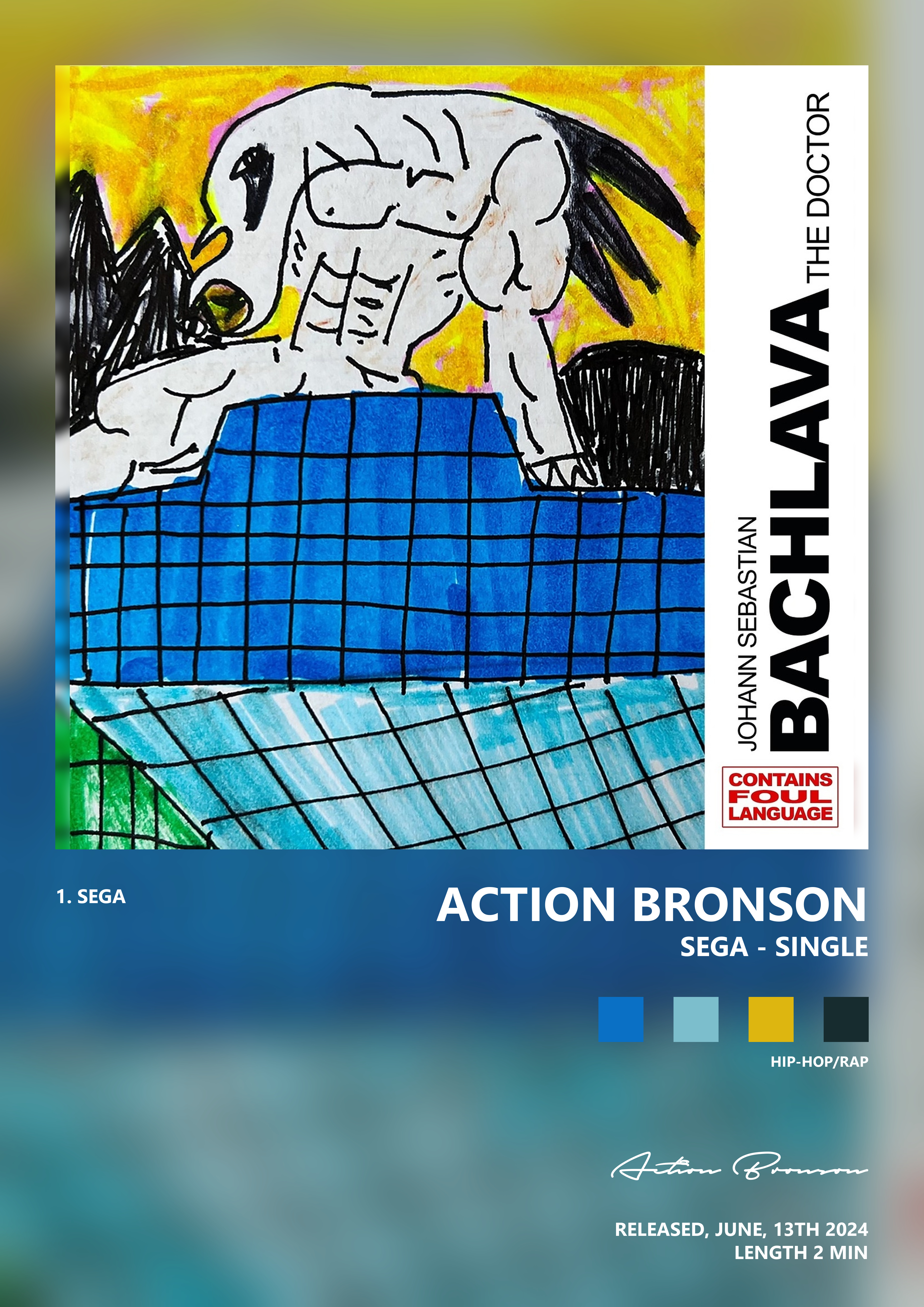 Music poster: Action Bronson - Sega - Single