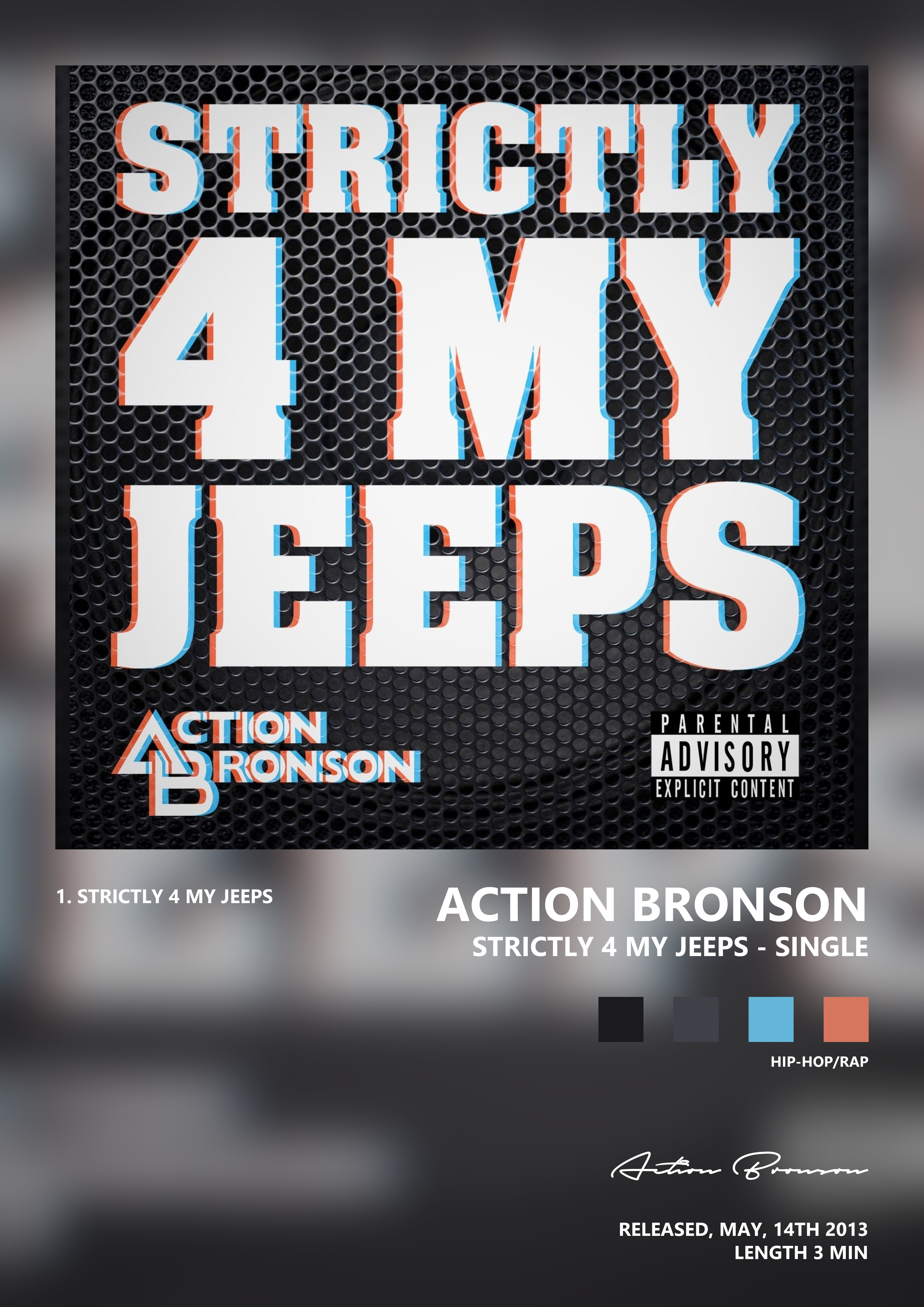 Music poster: Action Bronson - Strictly 4 My Jeeps - Single