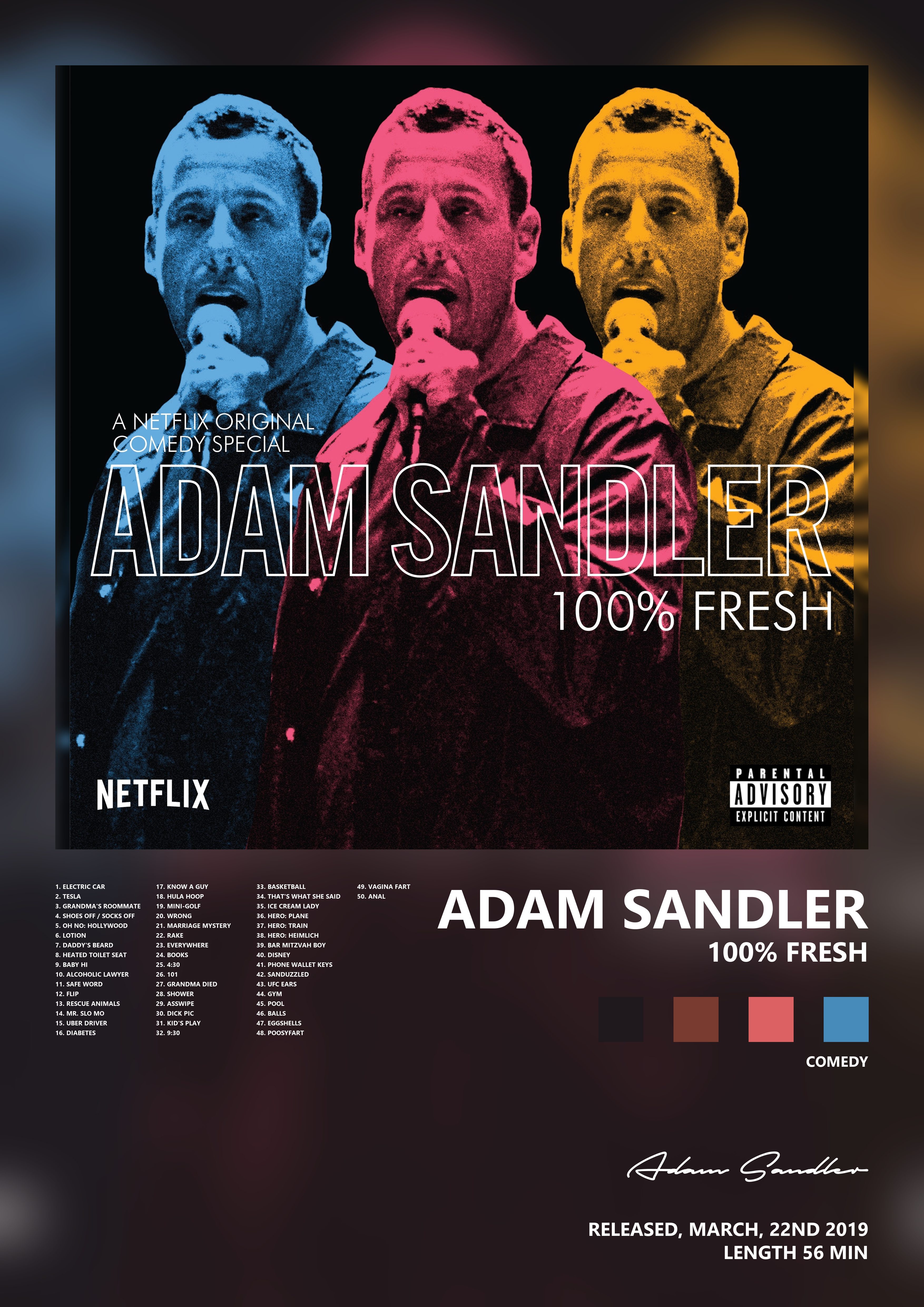 Music poster: Adam Sandler - 100 Fresh
