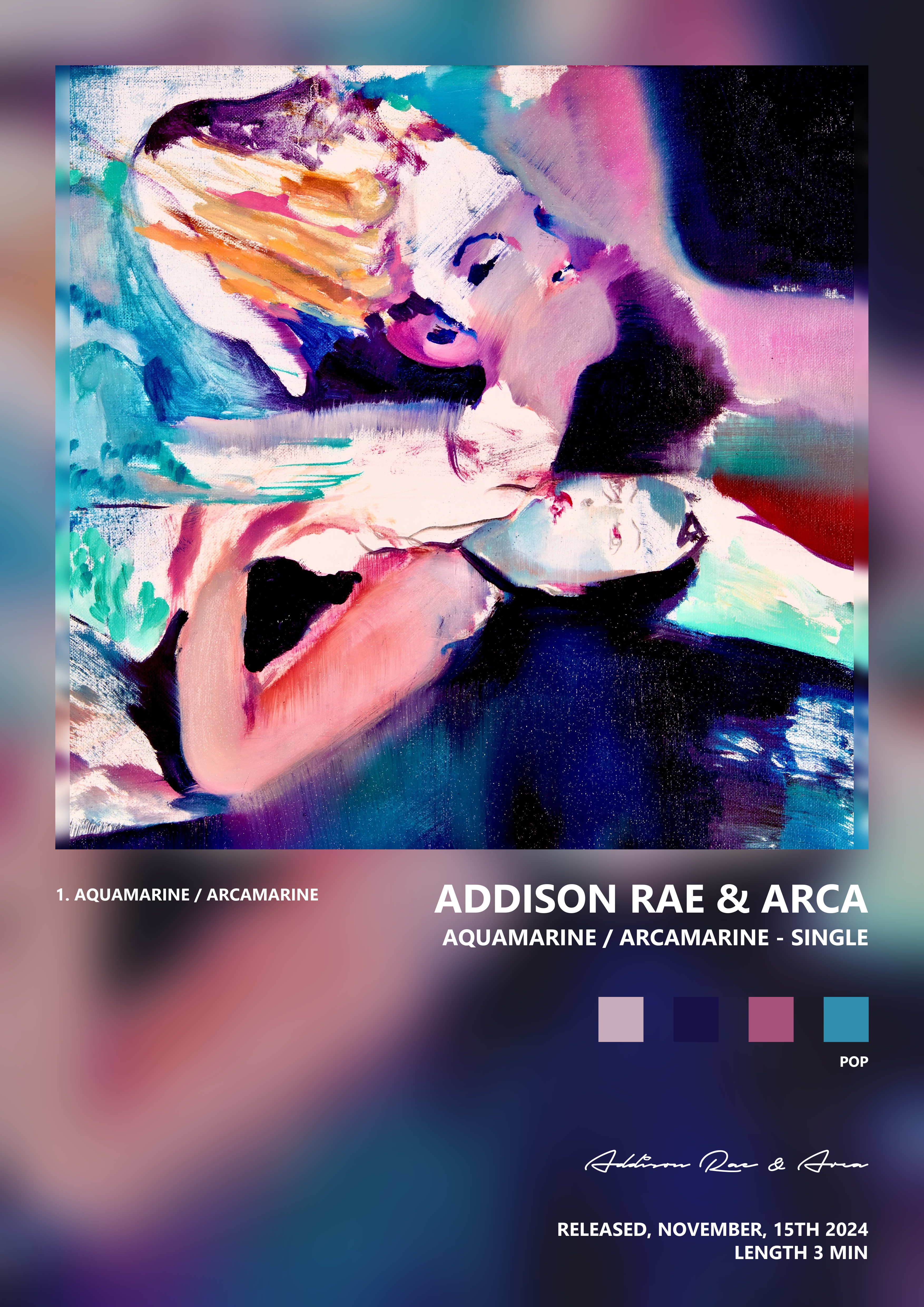 Music poster: Addison Rae Arca - Aquamarine Arcamarine - Single