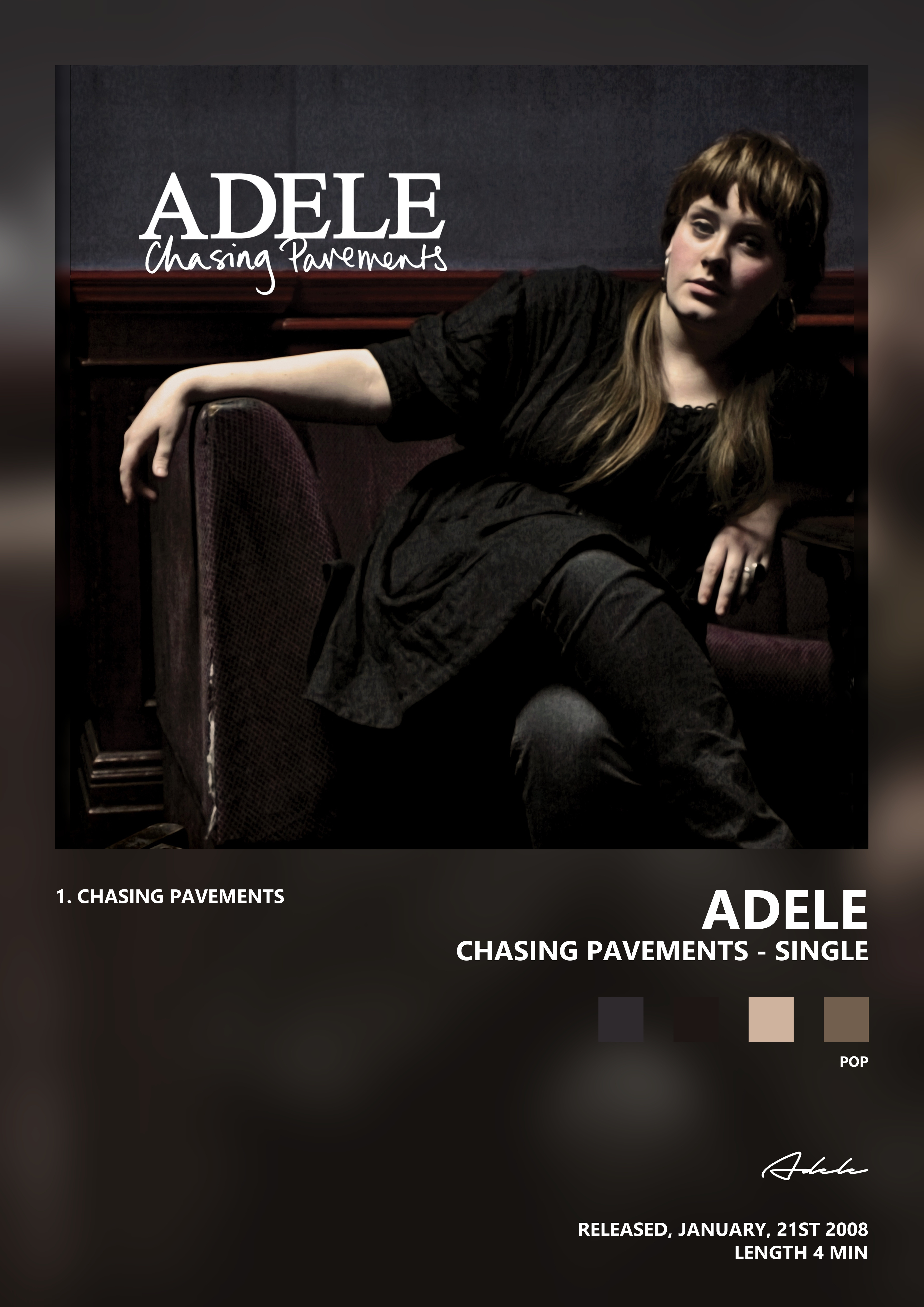 Music poster: Adele - Chasing Pavements - Single