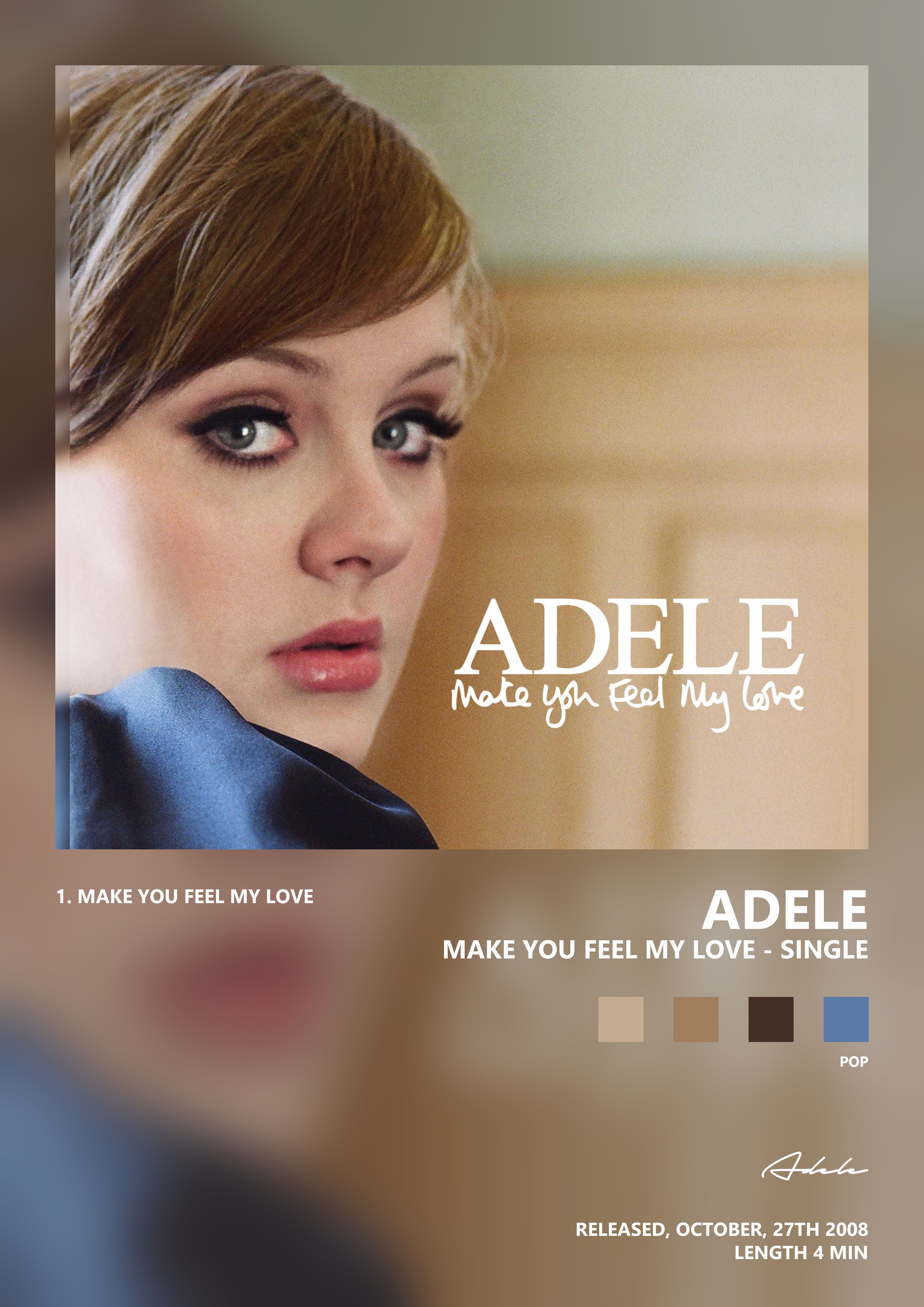 Music poster: Adele - Make You Feel My Love - Single